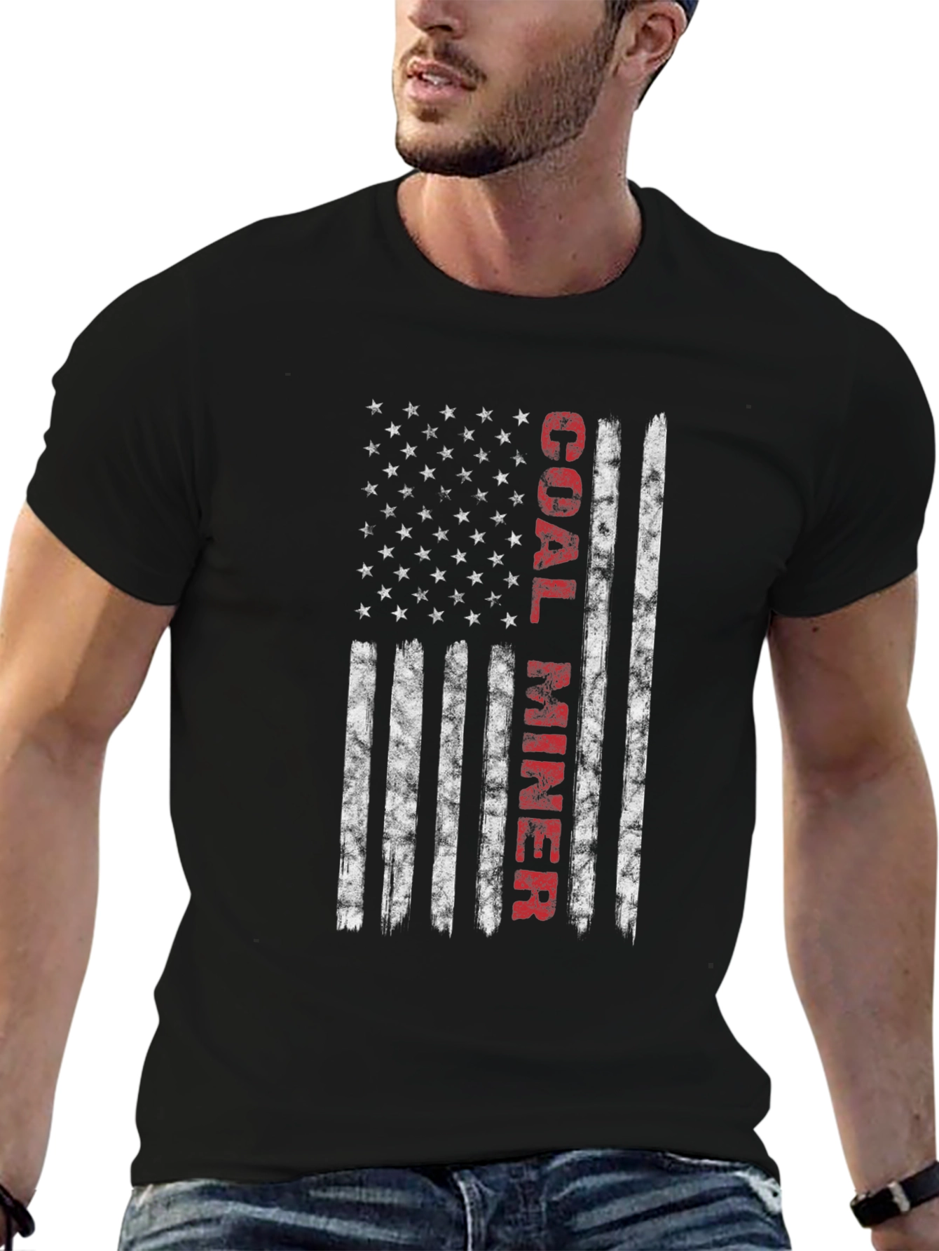 Coal Miner Flag Graphic Tee - Patriotic T-Shirt