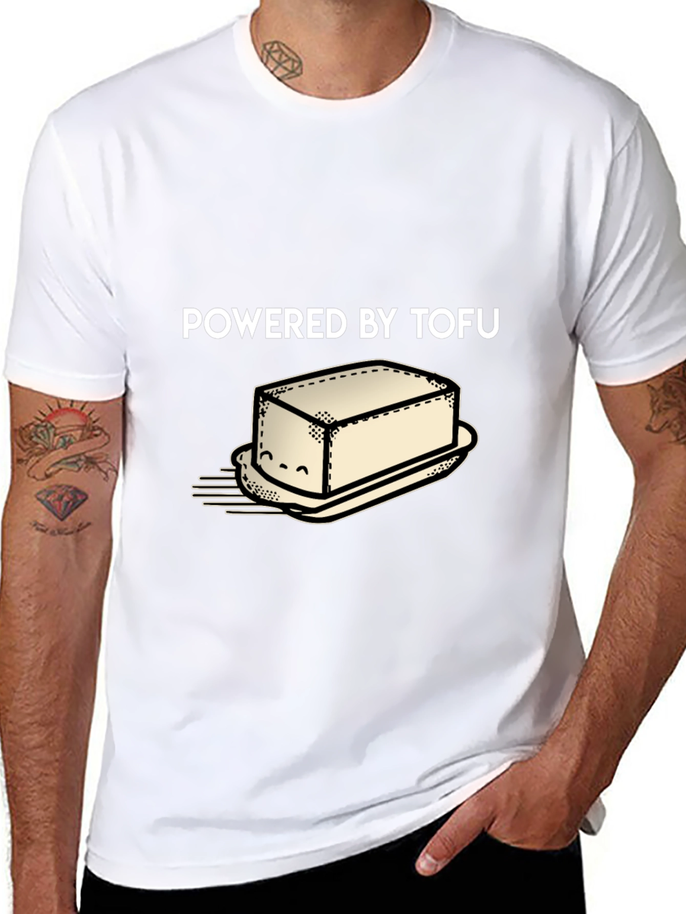 Powered By Tofu Graphic Tee Vegan Shirt