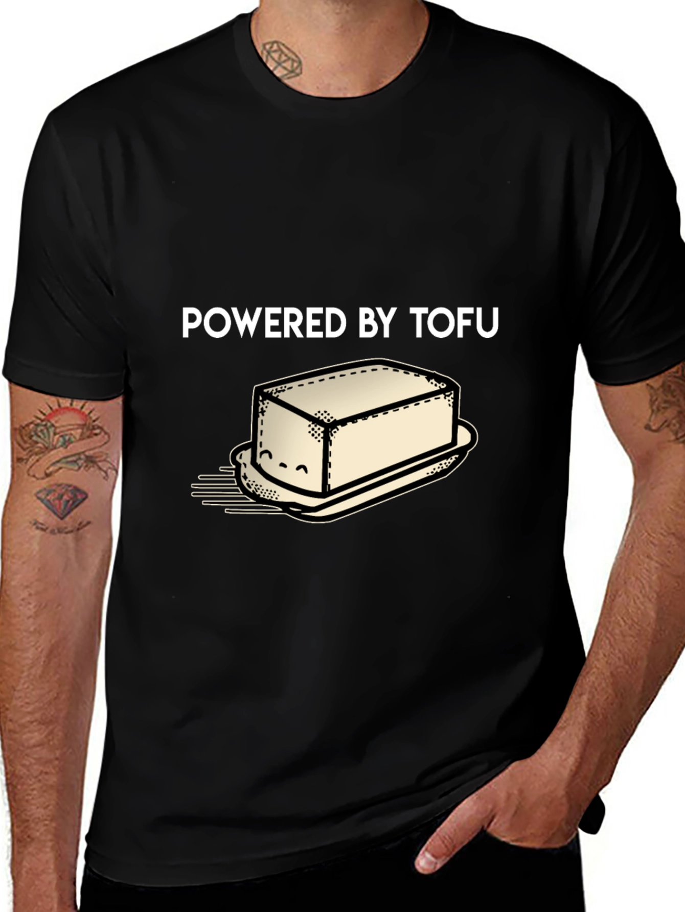 Powered By Tofu Graphic Tee Vegan Shirt