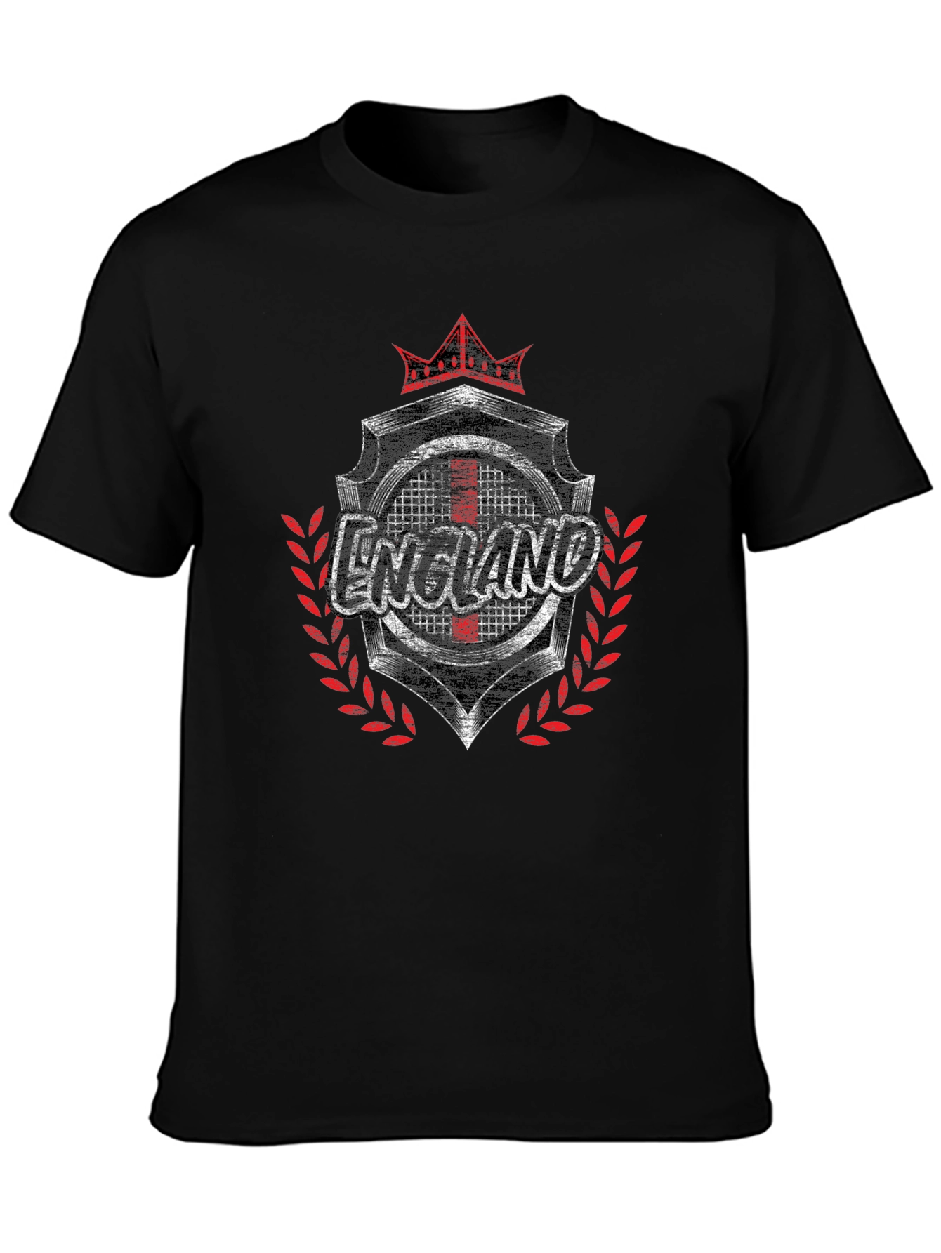 England Graphic Print Black T-Shirt