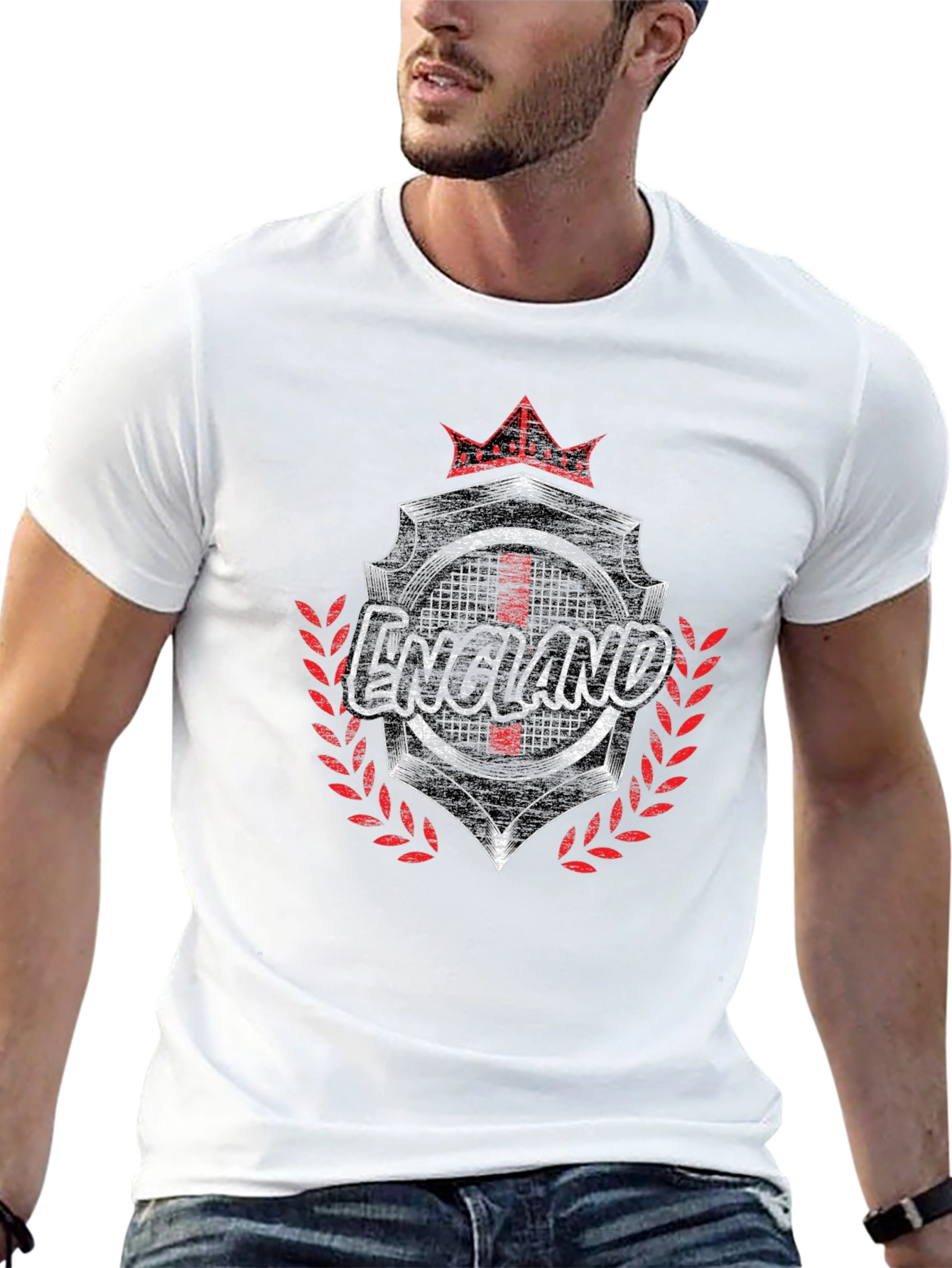 England Graphic Print Black T-Shirt