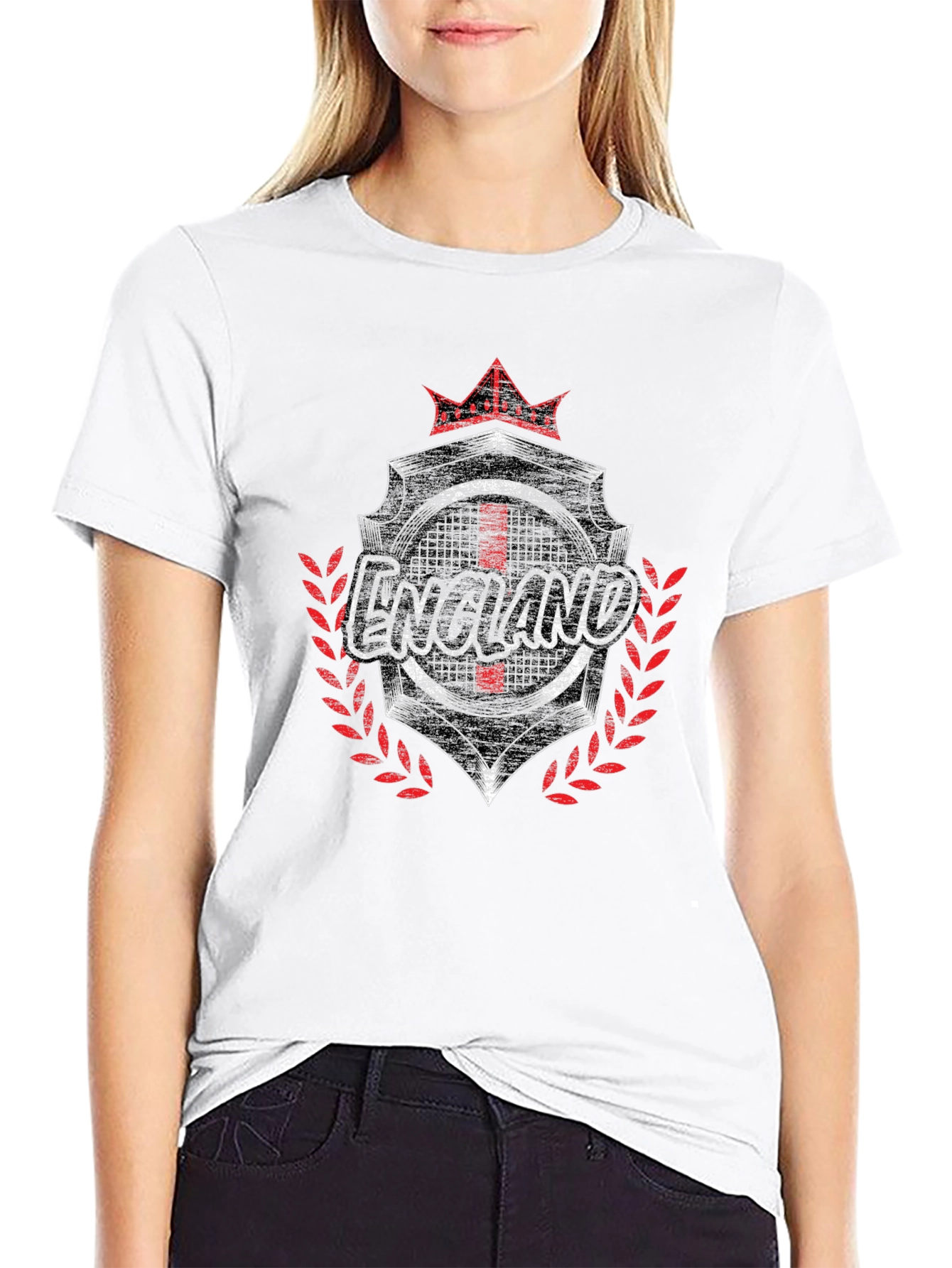 England Graphic Print Black T-Shirt