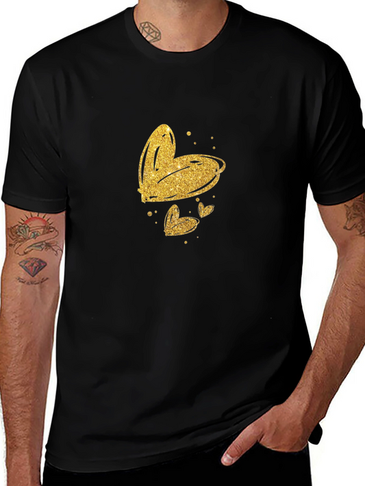 Golden Hearts Black T-Shirt