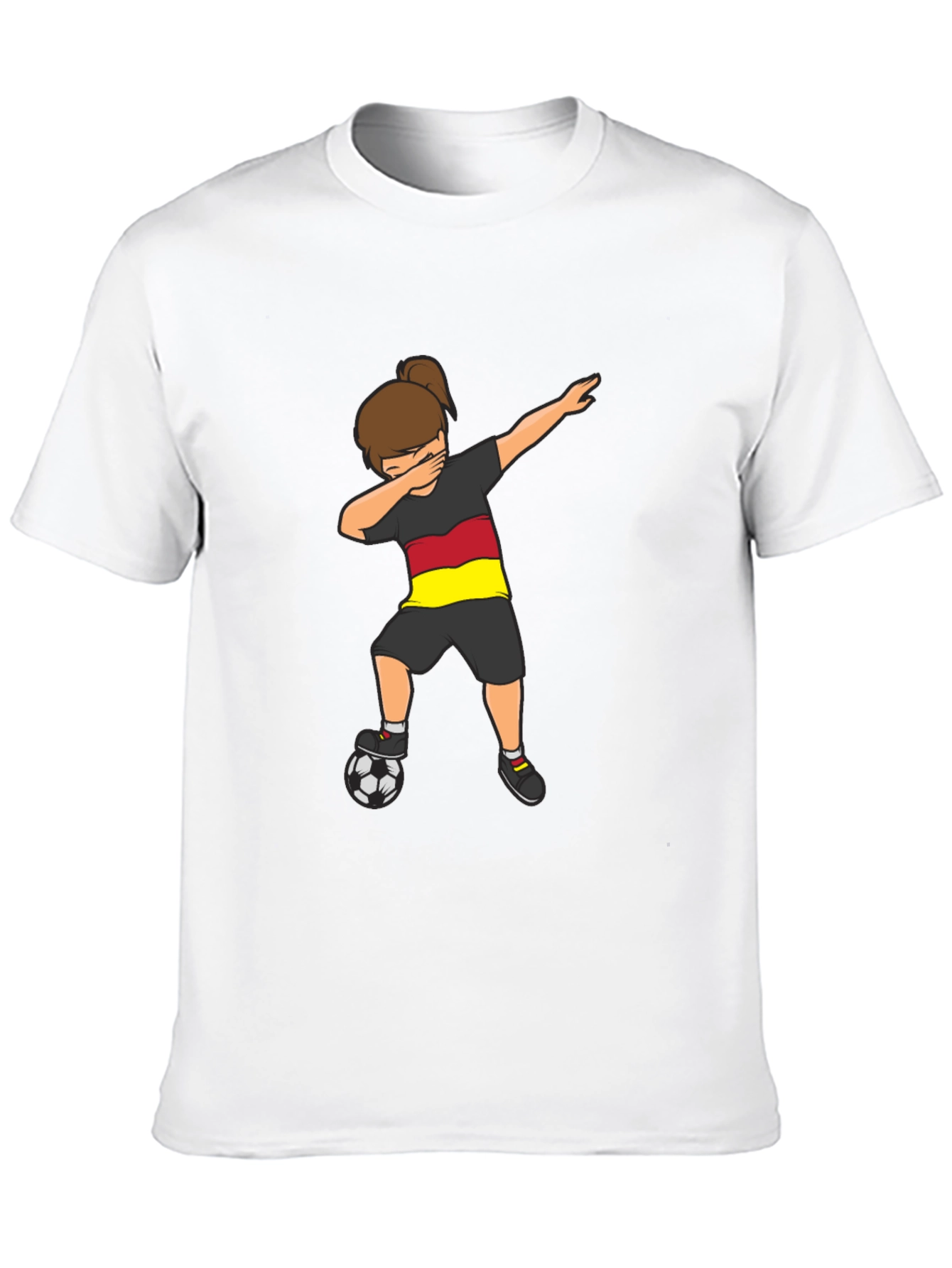 Germany Soccer Dabbing Girl Black T-Shirt