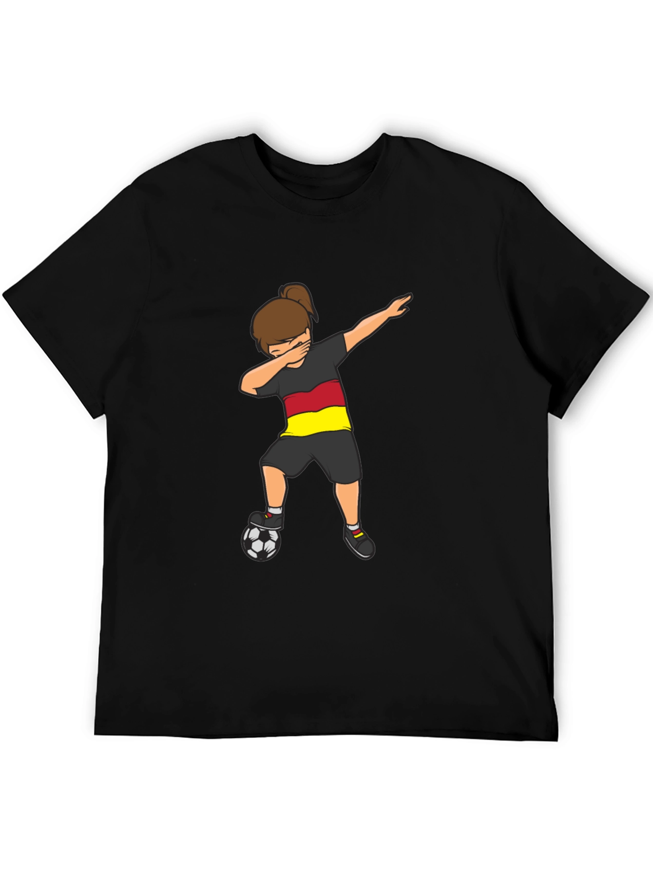 Germany Soccer Dabbing Girl Black T-Shirt
