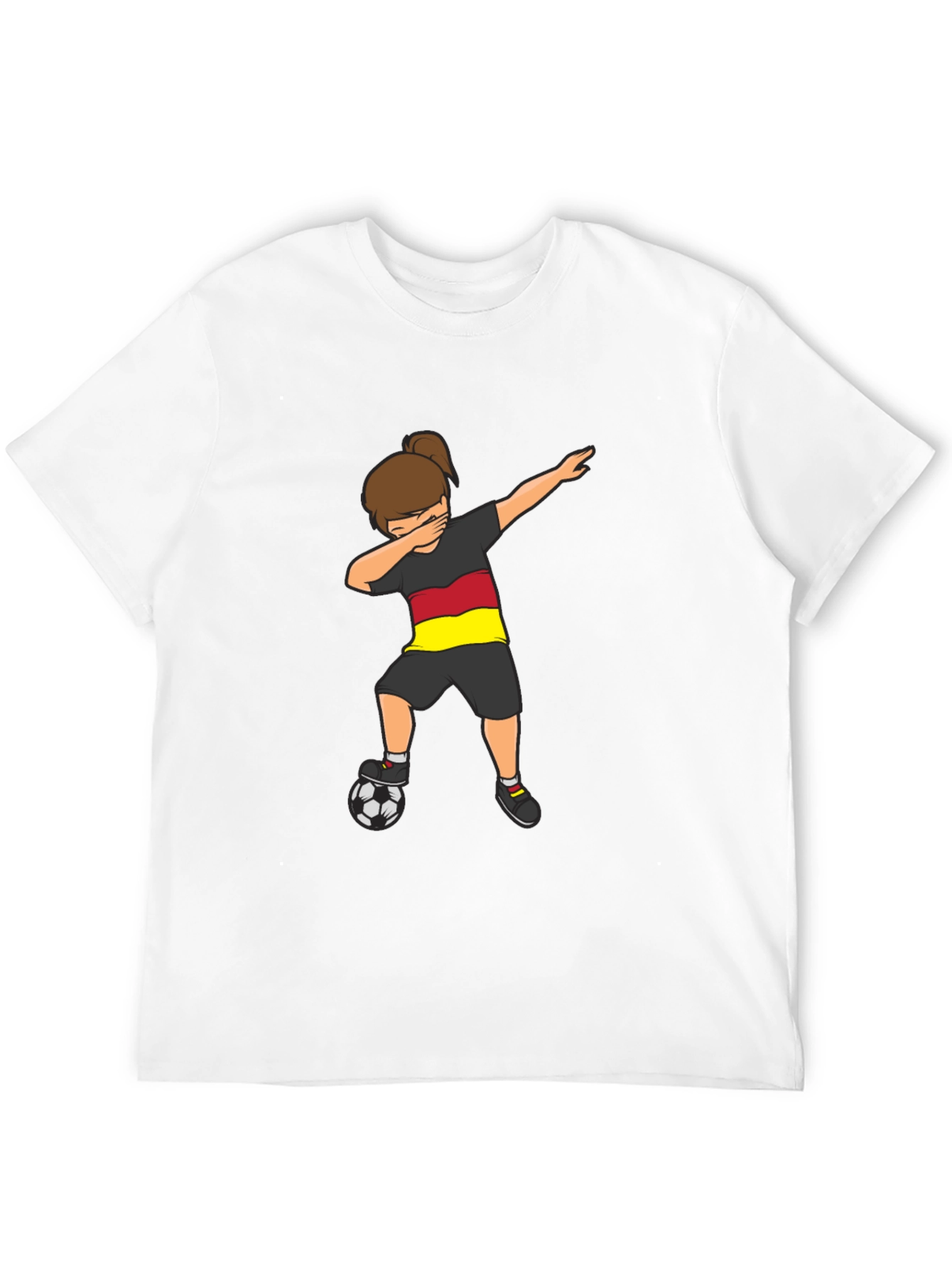 Germany Soccer Dabbing Girl Black T-Shirt