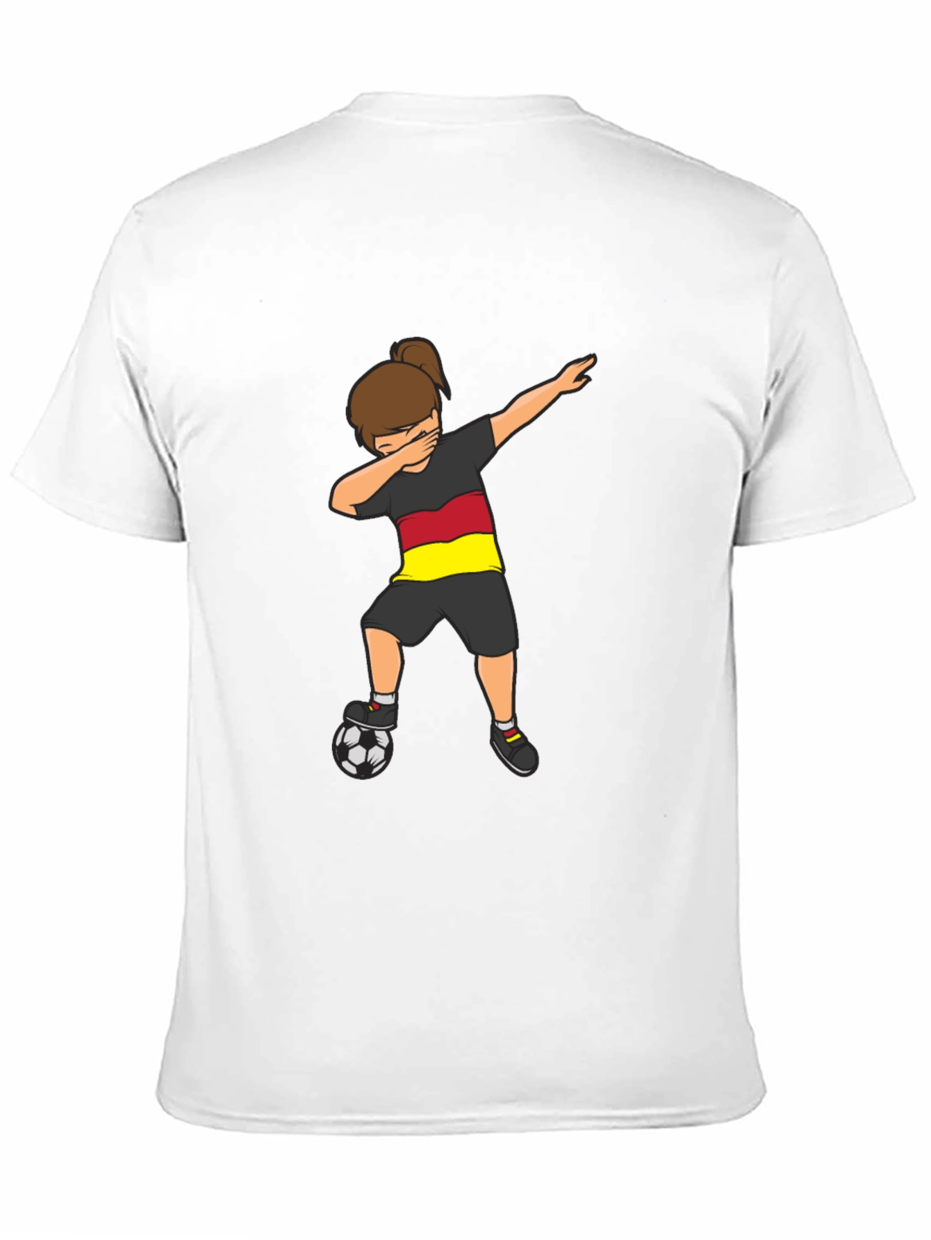 Germany Soccer Dabbing Girl Black T-Shirt