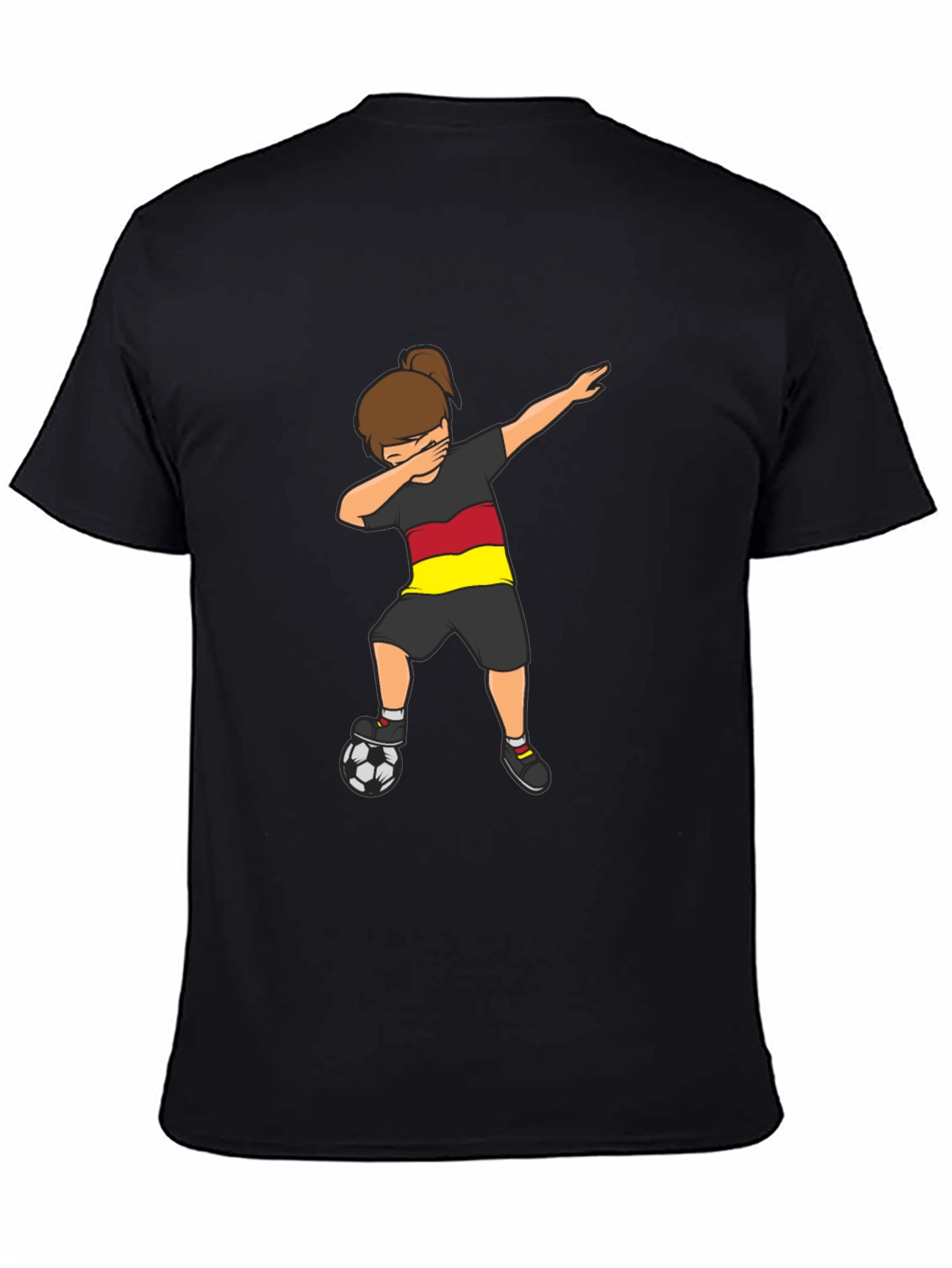 Germany Soccer Dabbing Girl Black T-Shirt