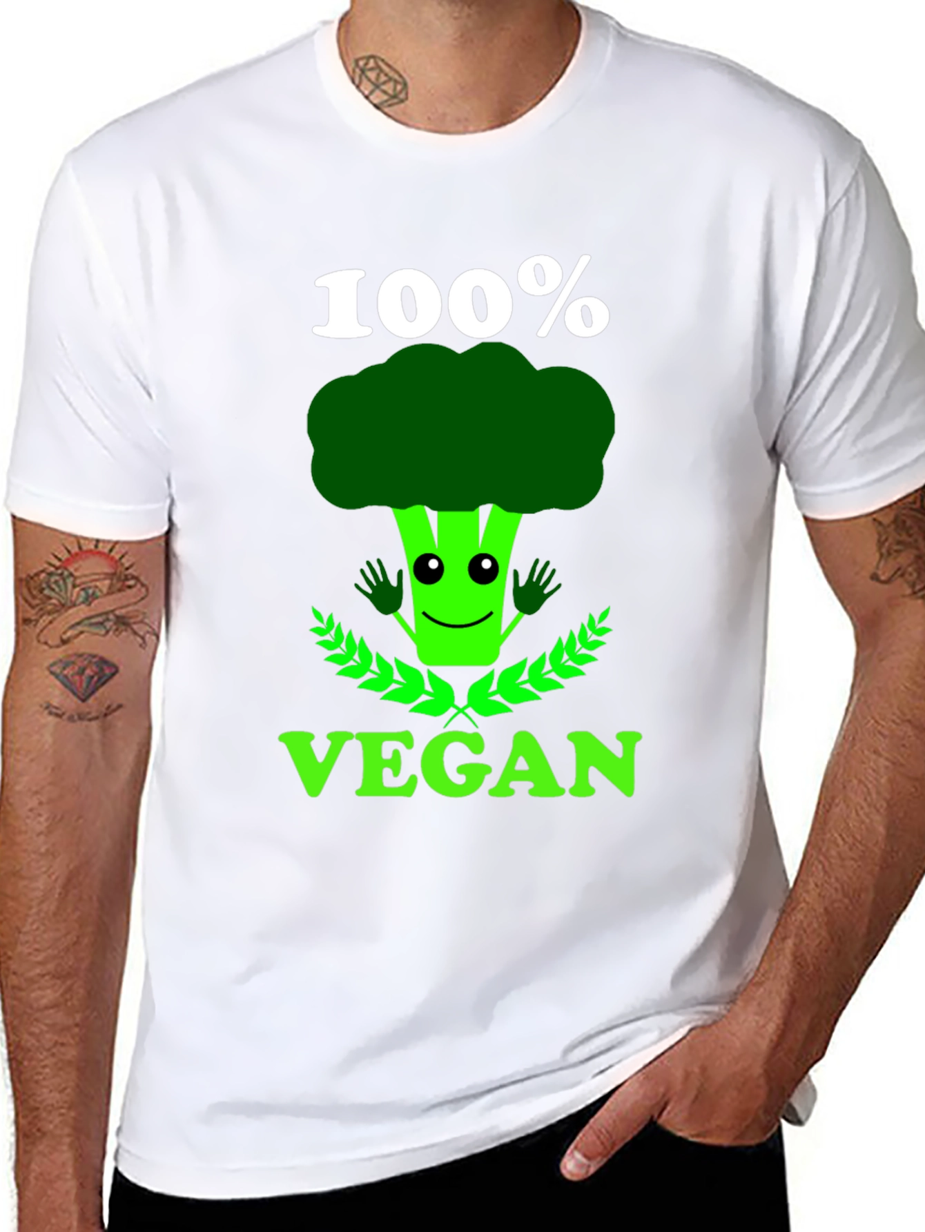 Vegan Broccoli T-Shirt: 100% Vegan Funny Tee