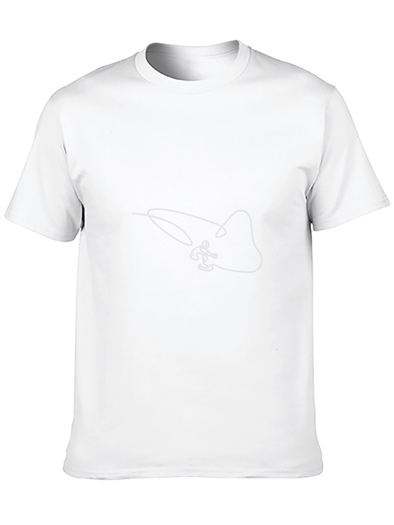 Mens Black Skier Line Art T-Shirt