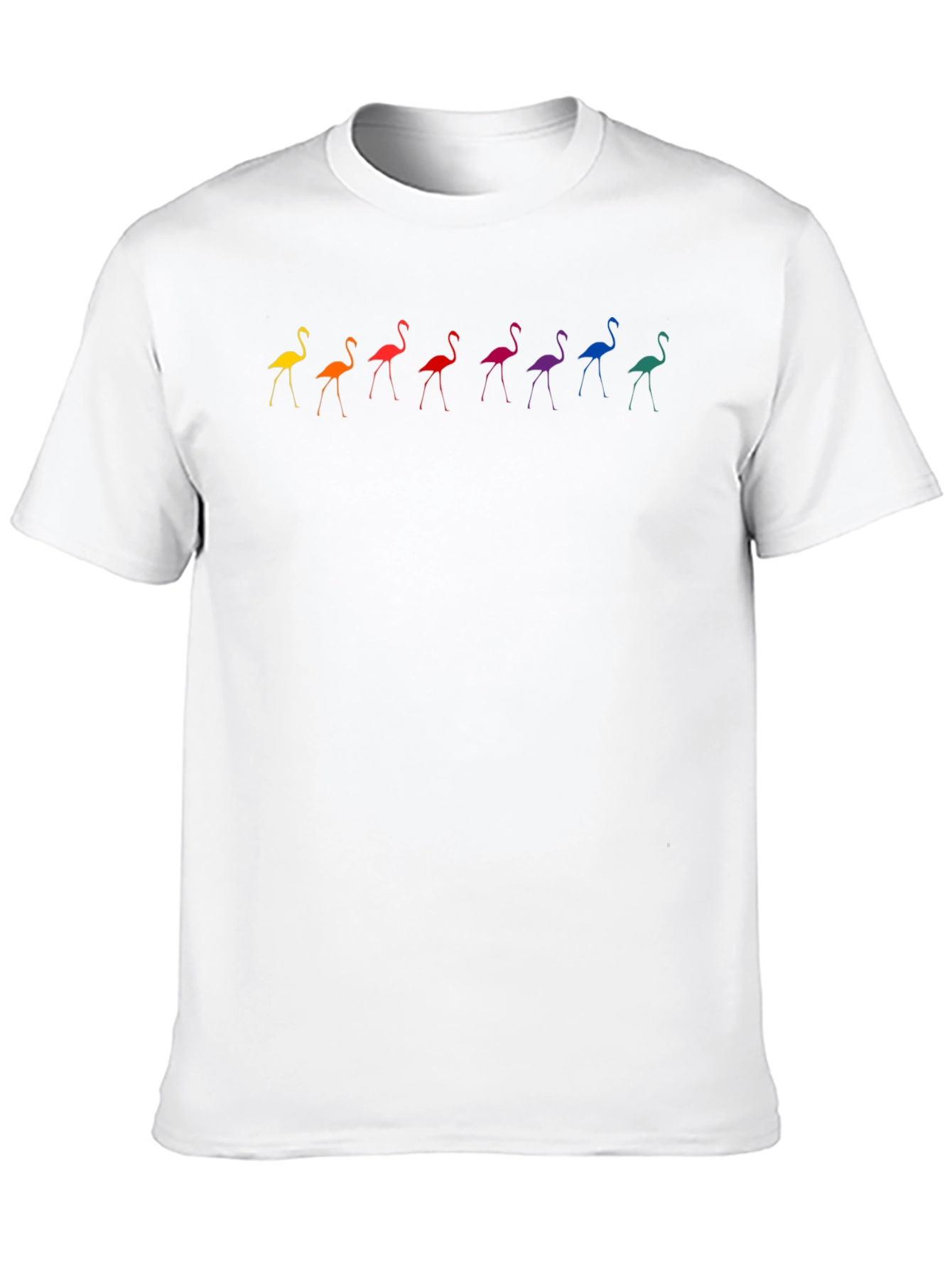 Rainbow Flamingo Graphic Tee - Stylish Black T-Shirt