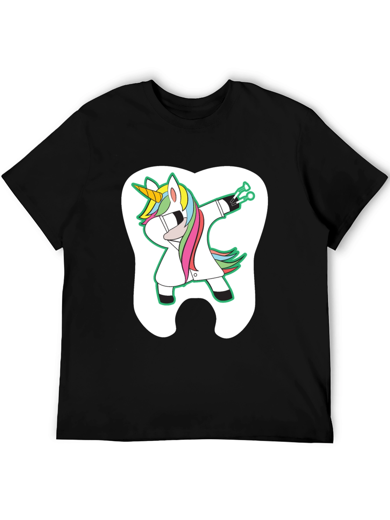 Unicorn Dentist Dabbing Graphic T-Shirt