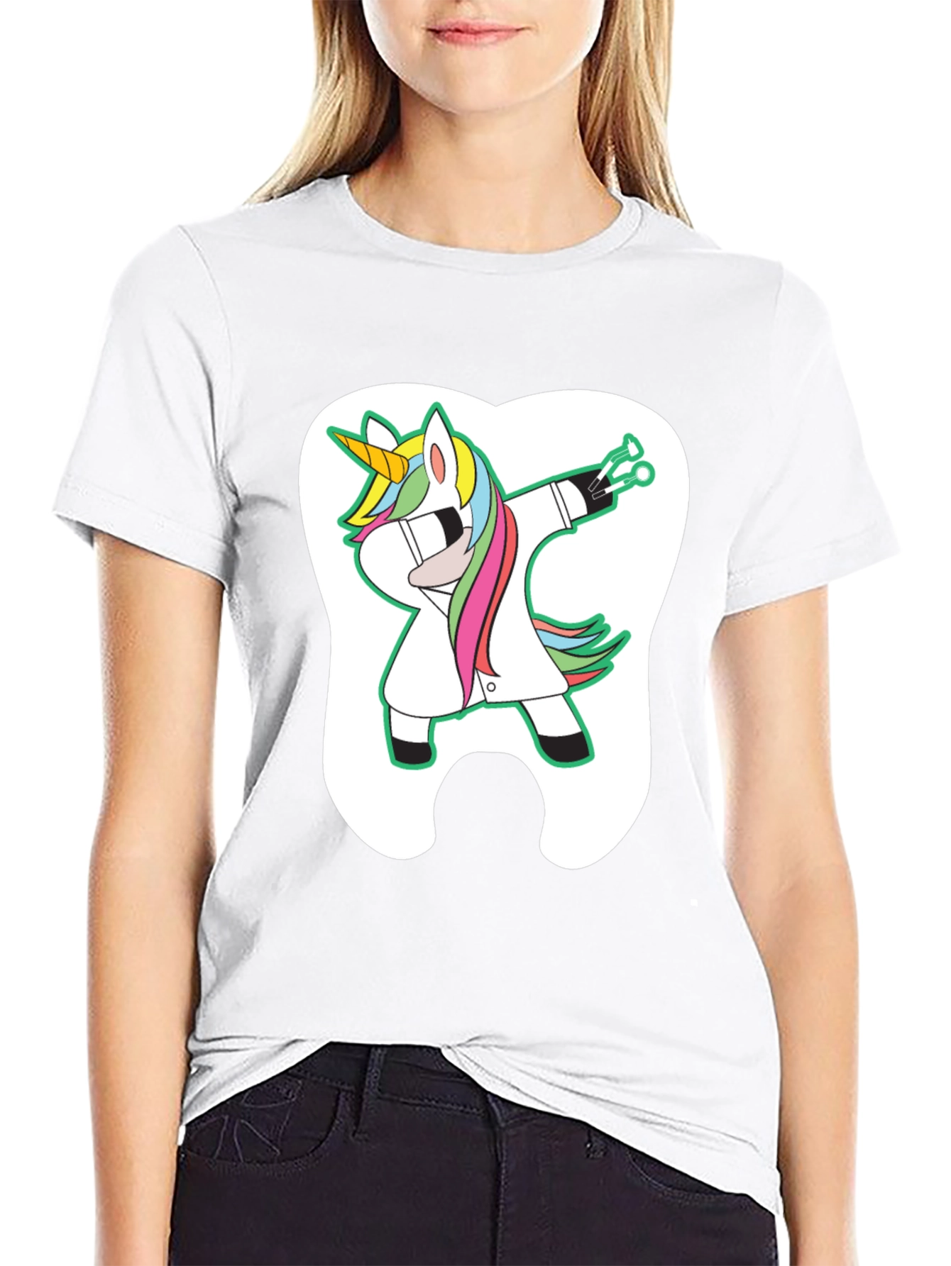 Unicorn Dentist Dabbing Graphic T-Shirt