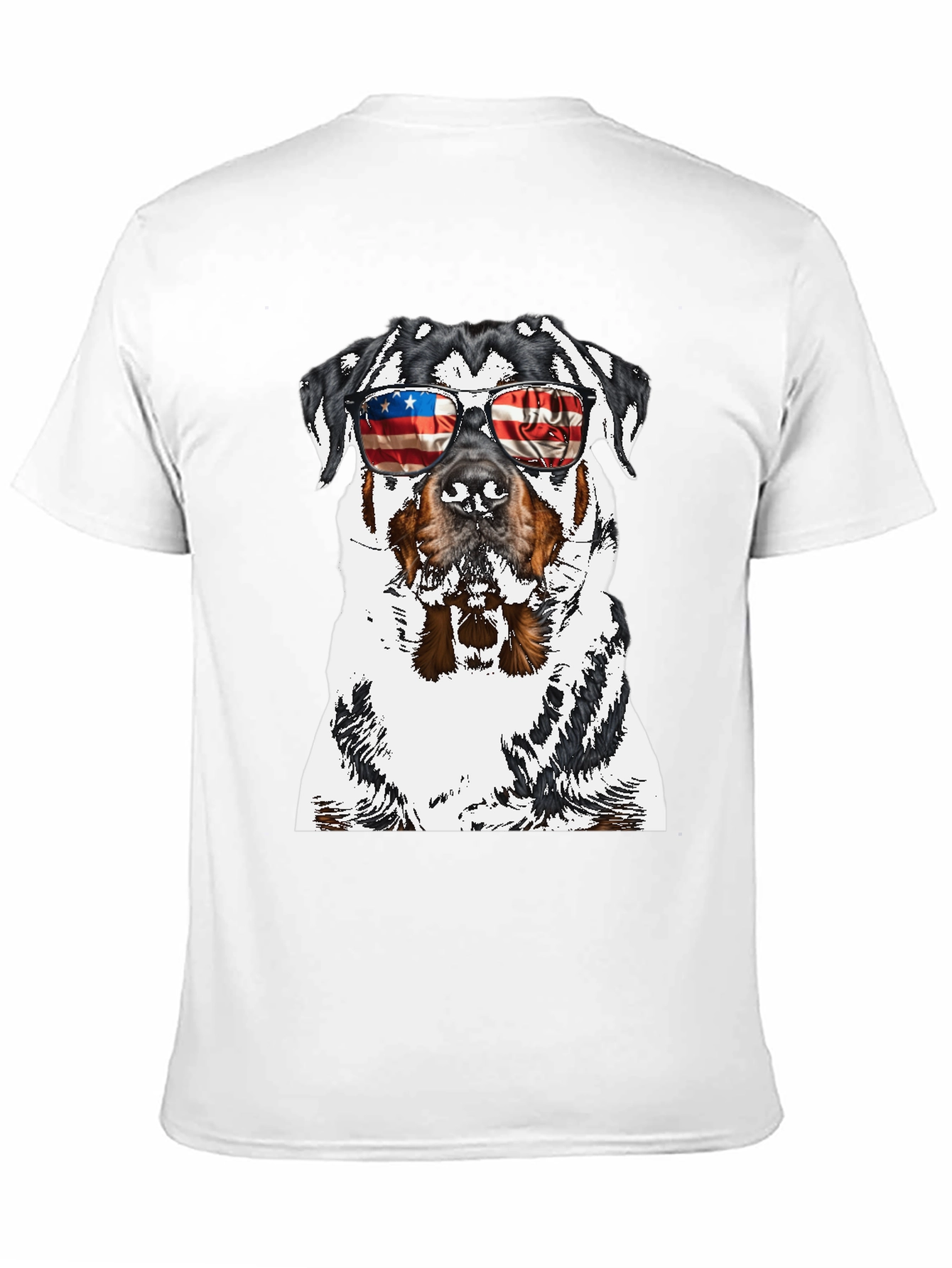 Rottweiler Dog Patriotic USA Flag Sunglasses T-Shirt