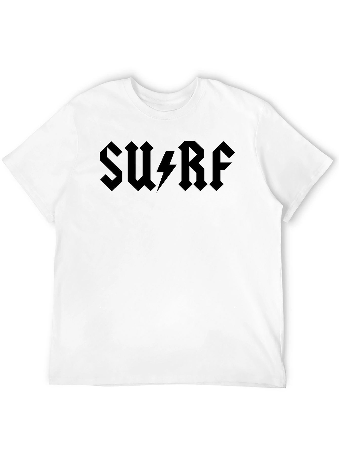 Surf AC DC Style Black Graphic T-Shirt