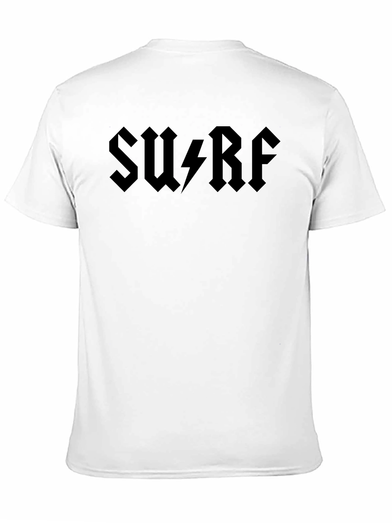Surf AC DC Style Black Graphic T-Shirt