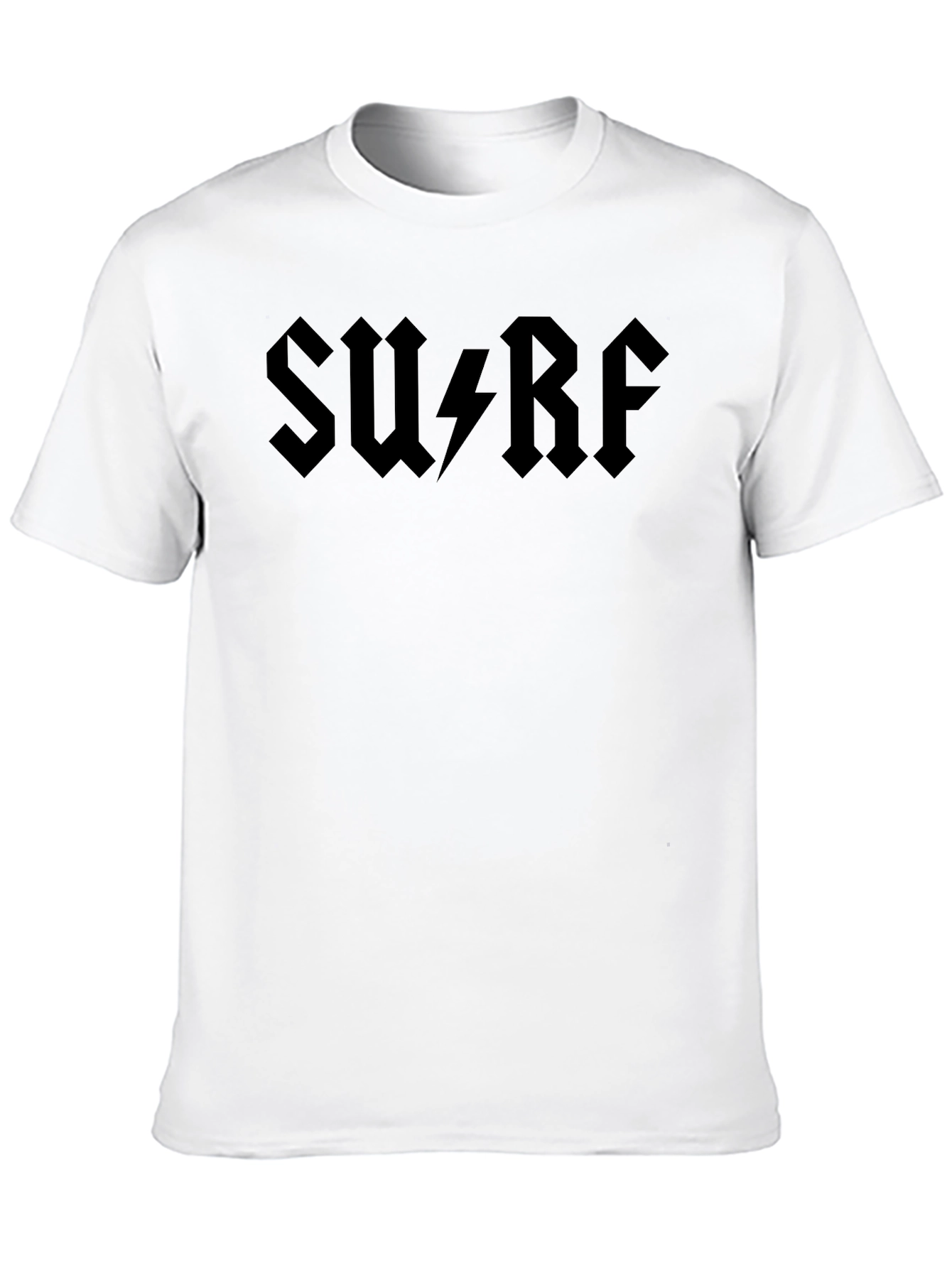 Surf AC DC Style Black Graphic T-Shirt