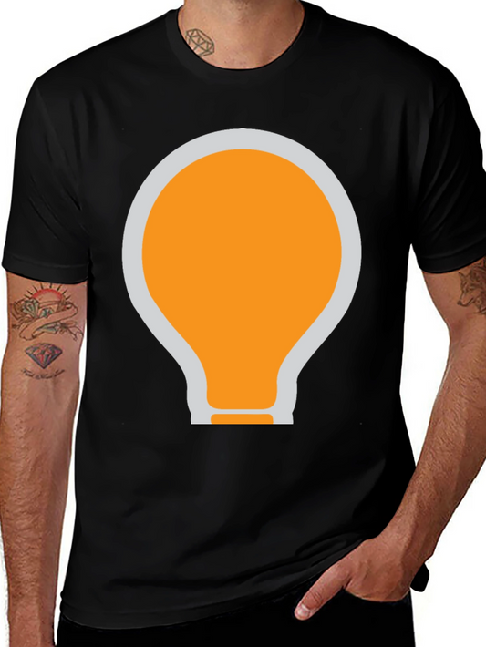 Black T-Shirt with Light Bulb Graphic