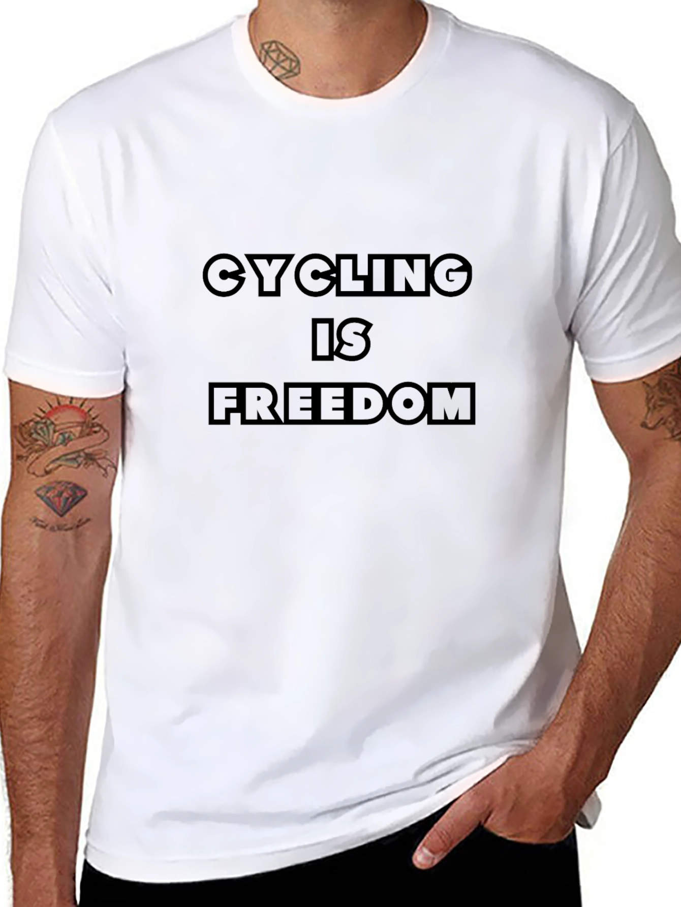 Cycling is Freedom T-Shirt - Black Graphic Tee