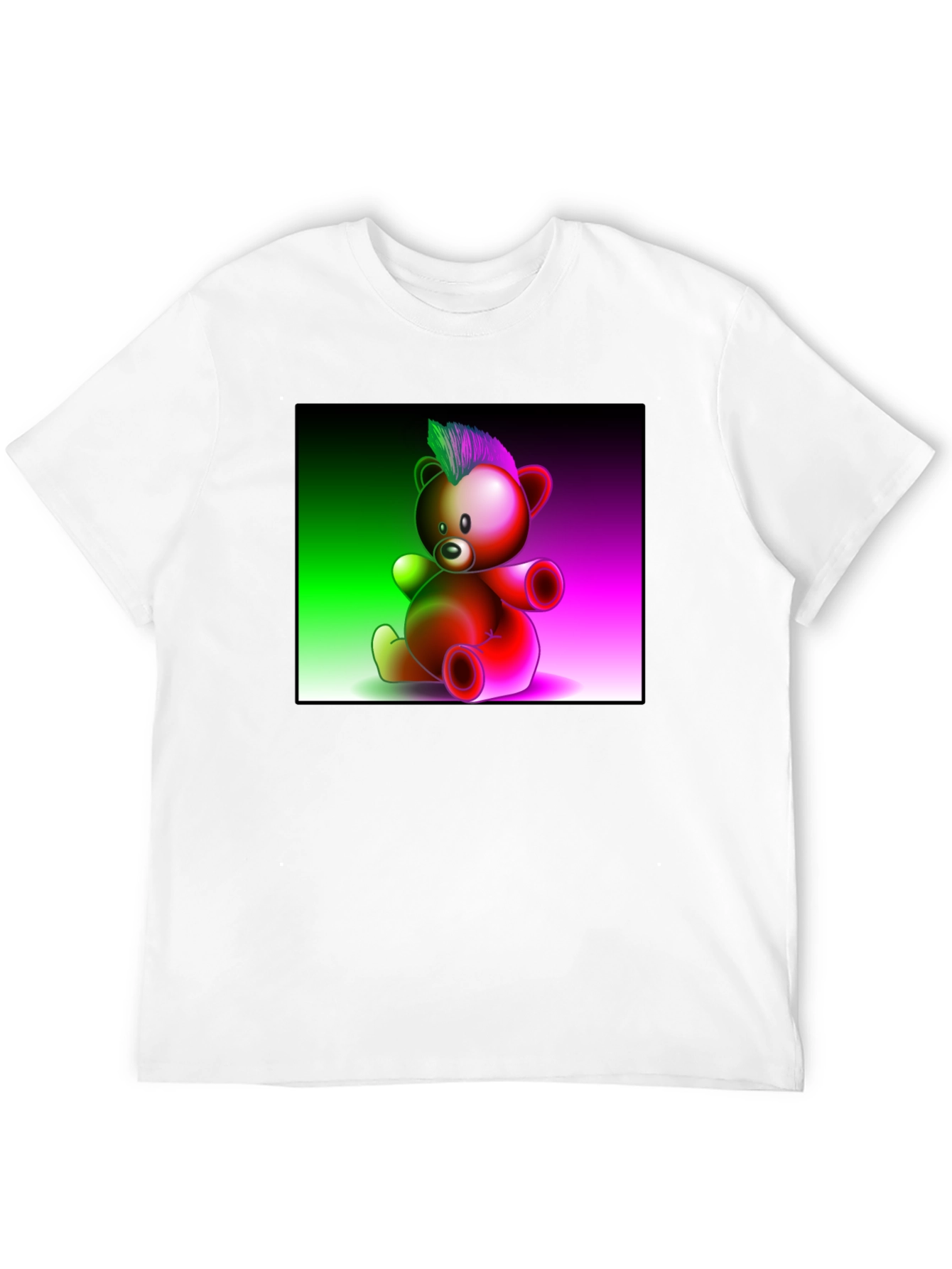Neon Punk Teddy Bear Graphic Tee