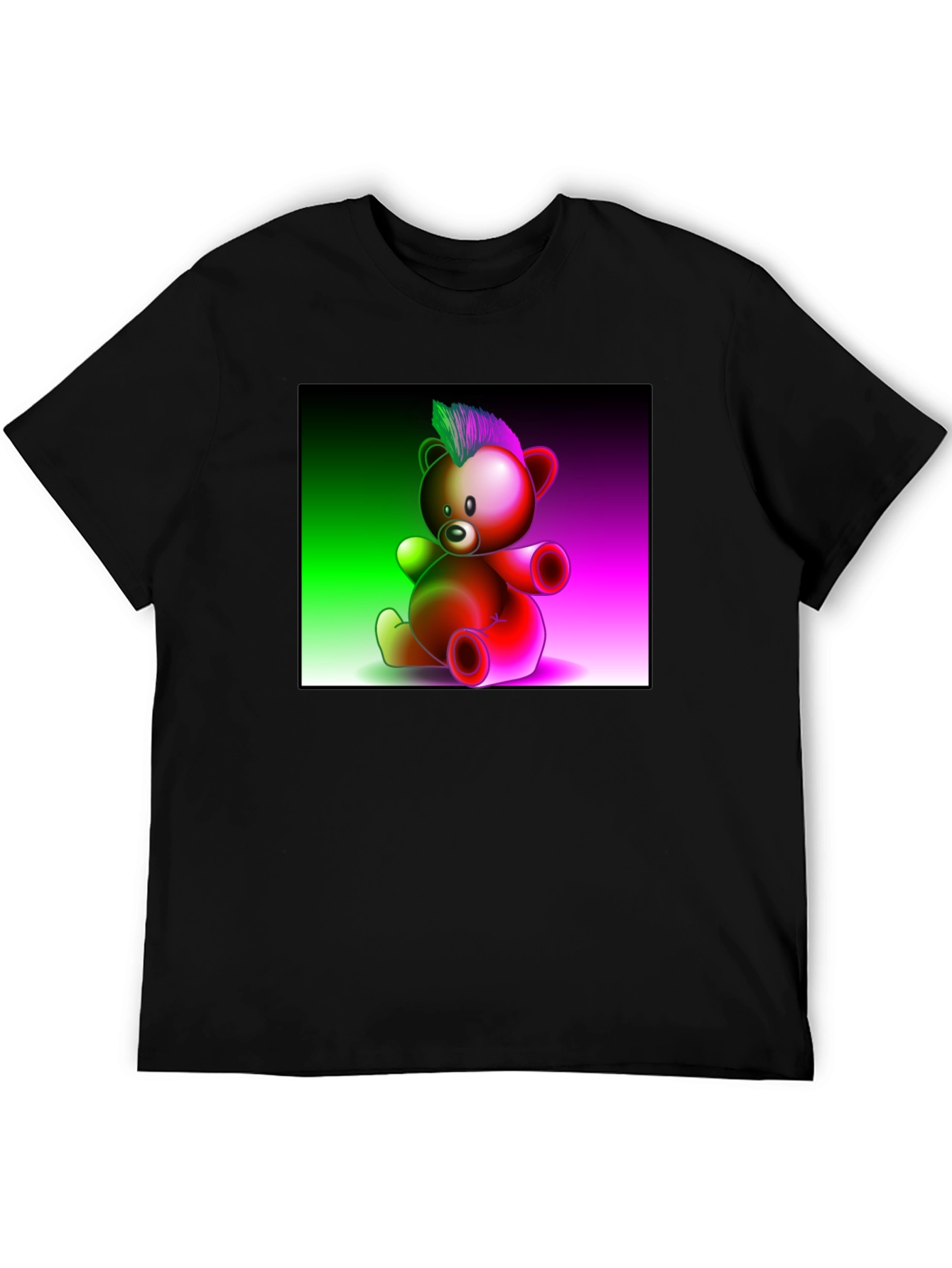 Neon Punk Teddy Bear Graphic Tee