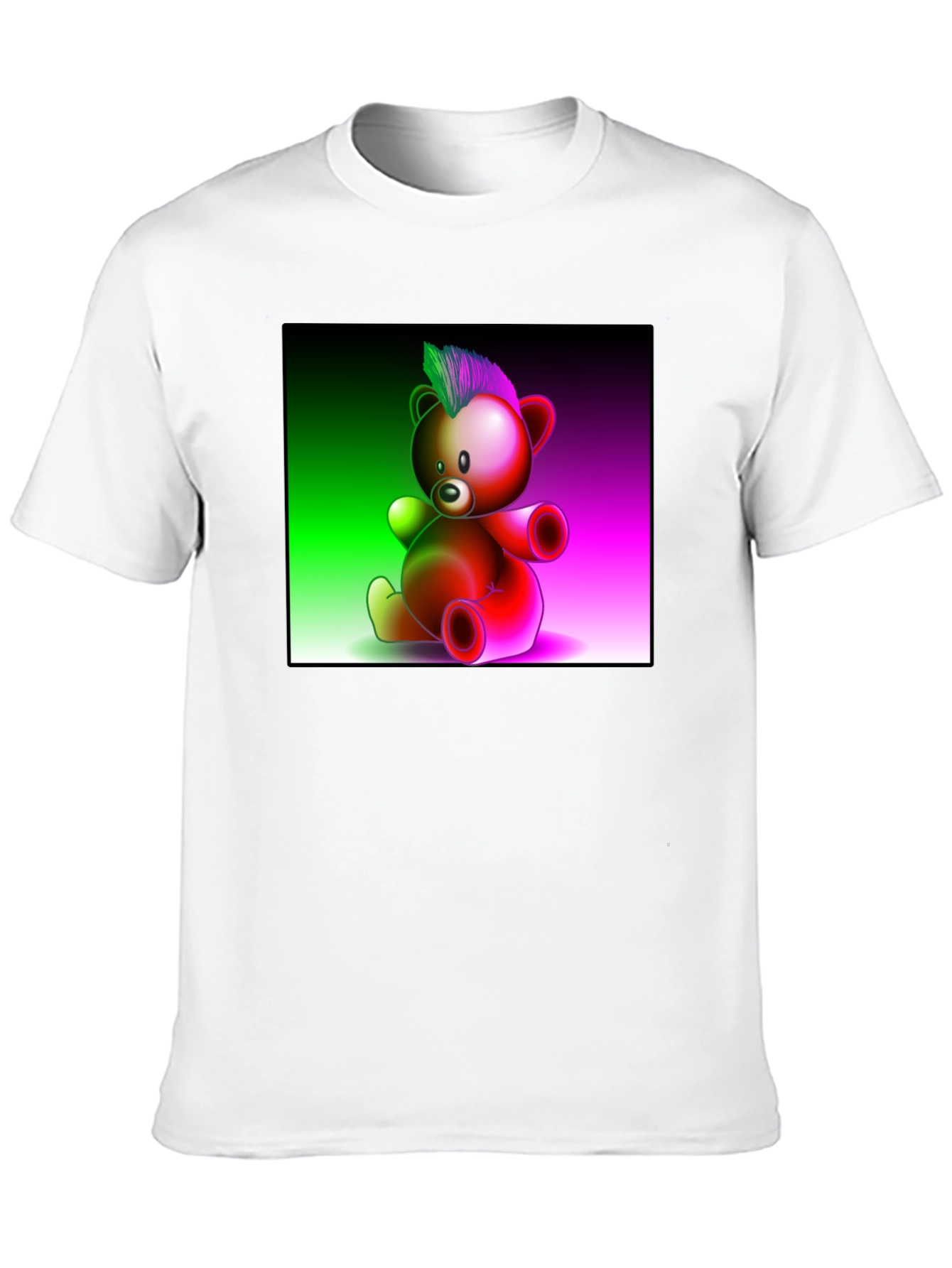 Neon Punk Teddy Bear Graphic Tee
