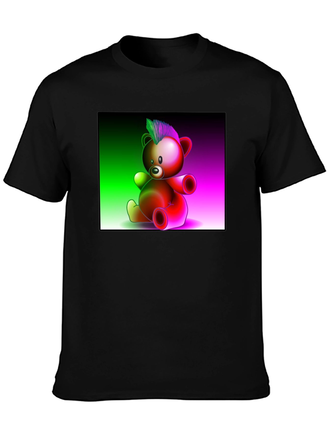 Neon Punk Teddy Bear Graphic Tee