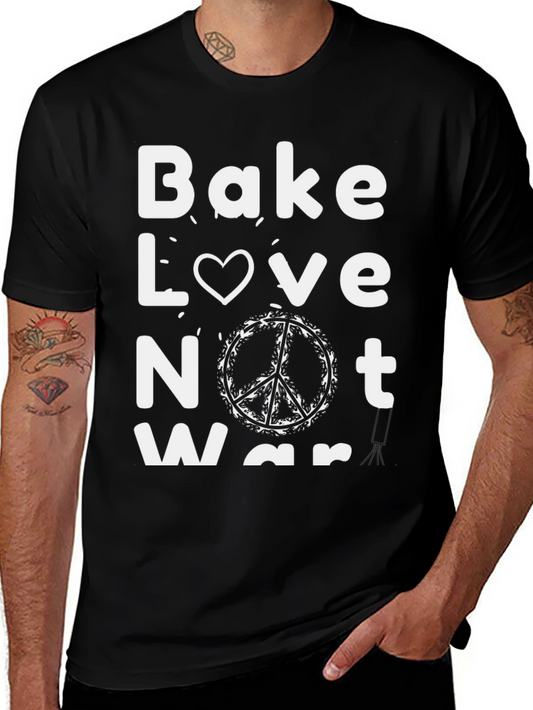 Bake Love Not War Graphic Tee - Black