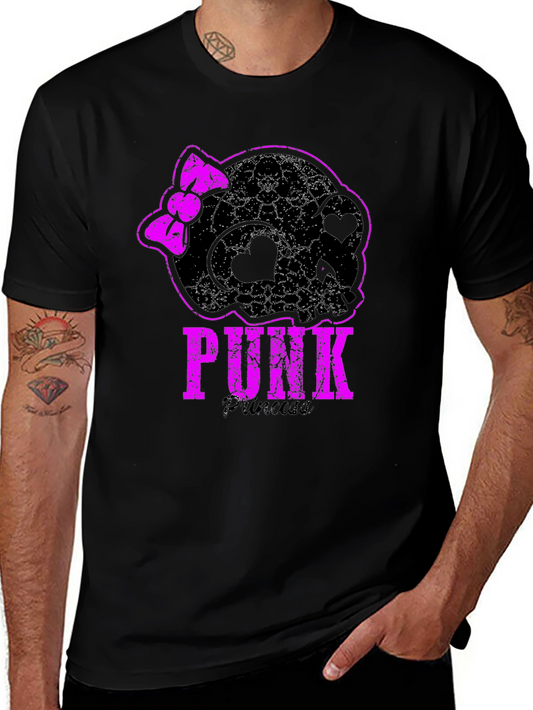 Punk Princess Black T-Shirt Skull With Bow