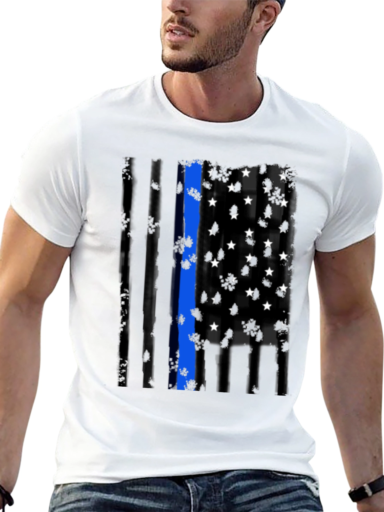 Thin Blue Line Flag Graphic Tee