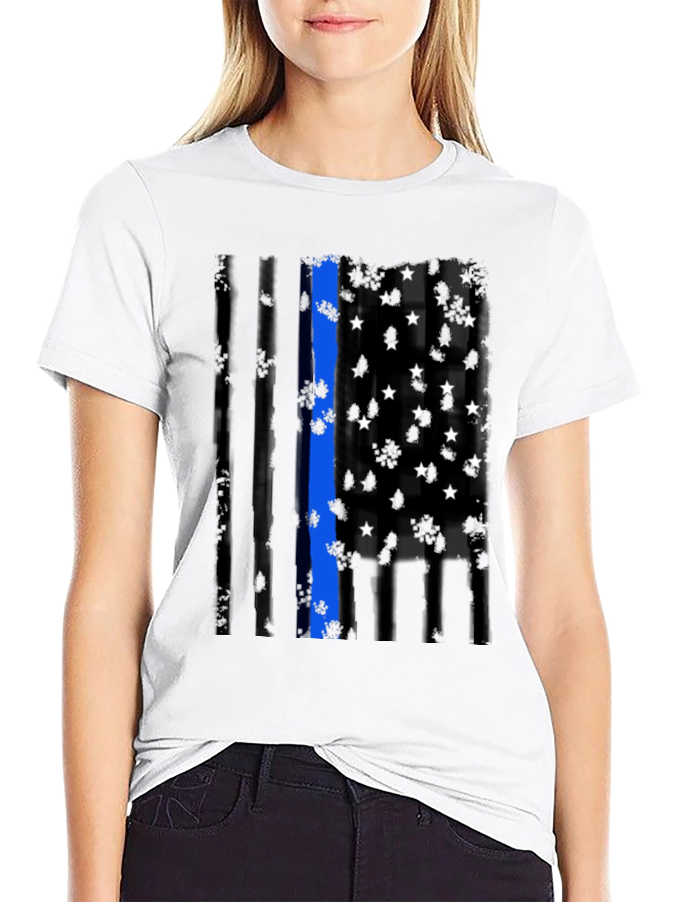 Thin Blue Line Flag Graphic Tee