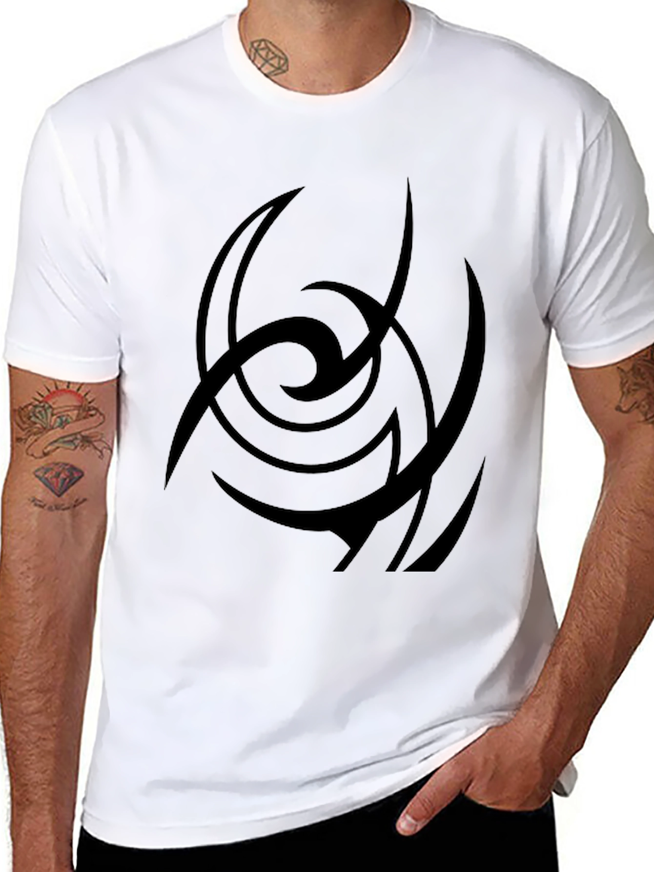 Abstract Graphic Print Black Casual T-Shirt