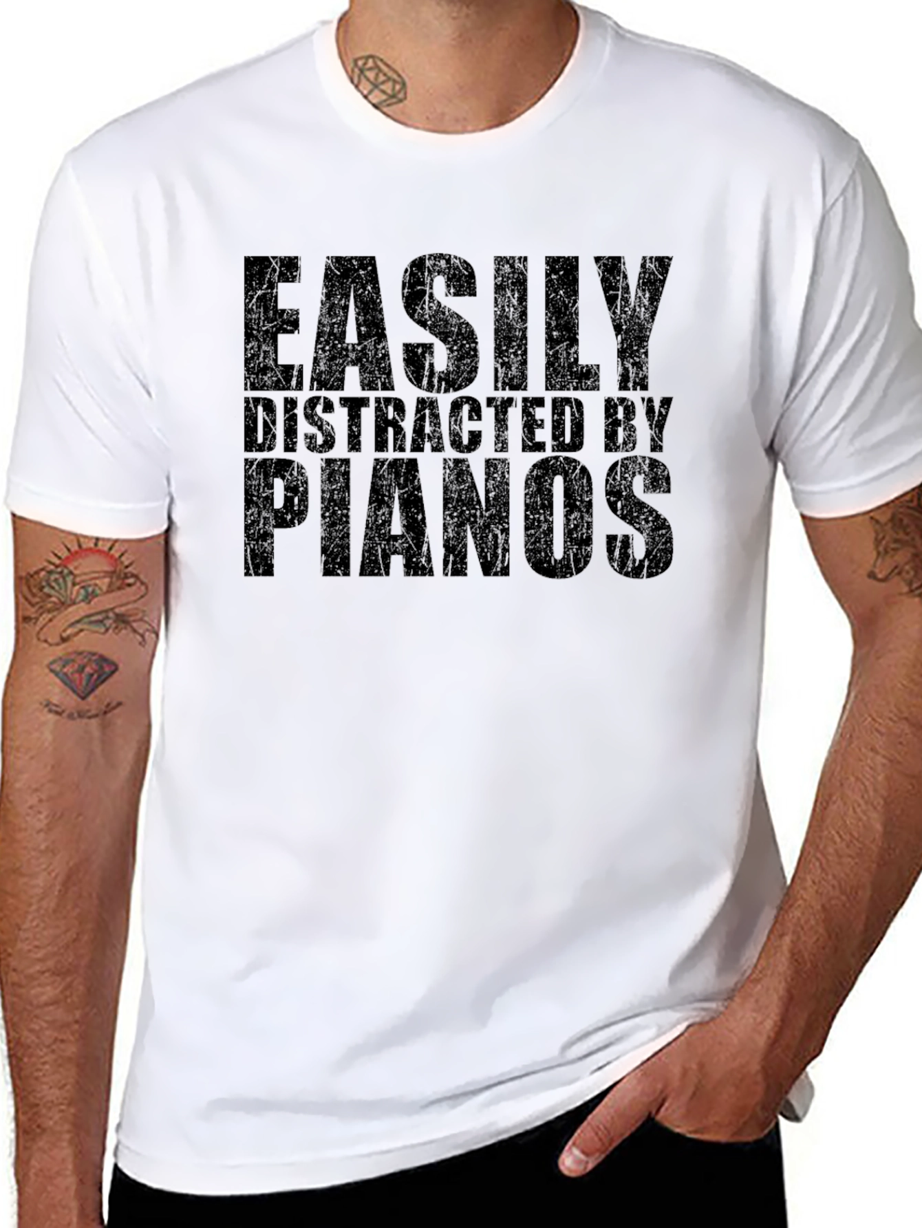 Easily Distracted by Pianos Graphic T-Shirt
