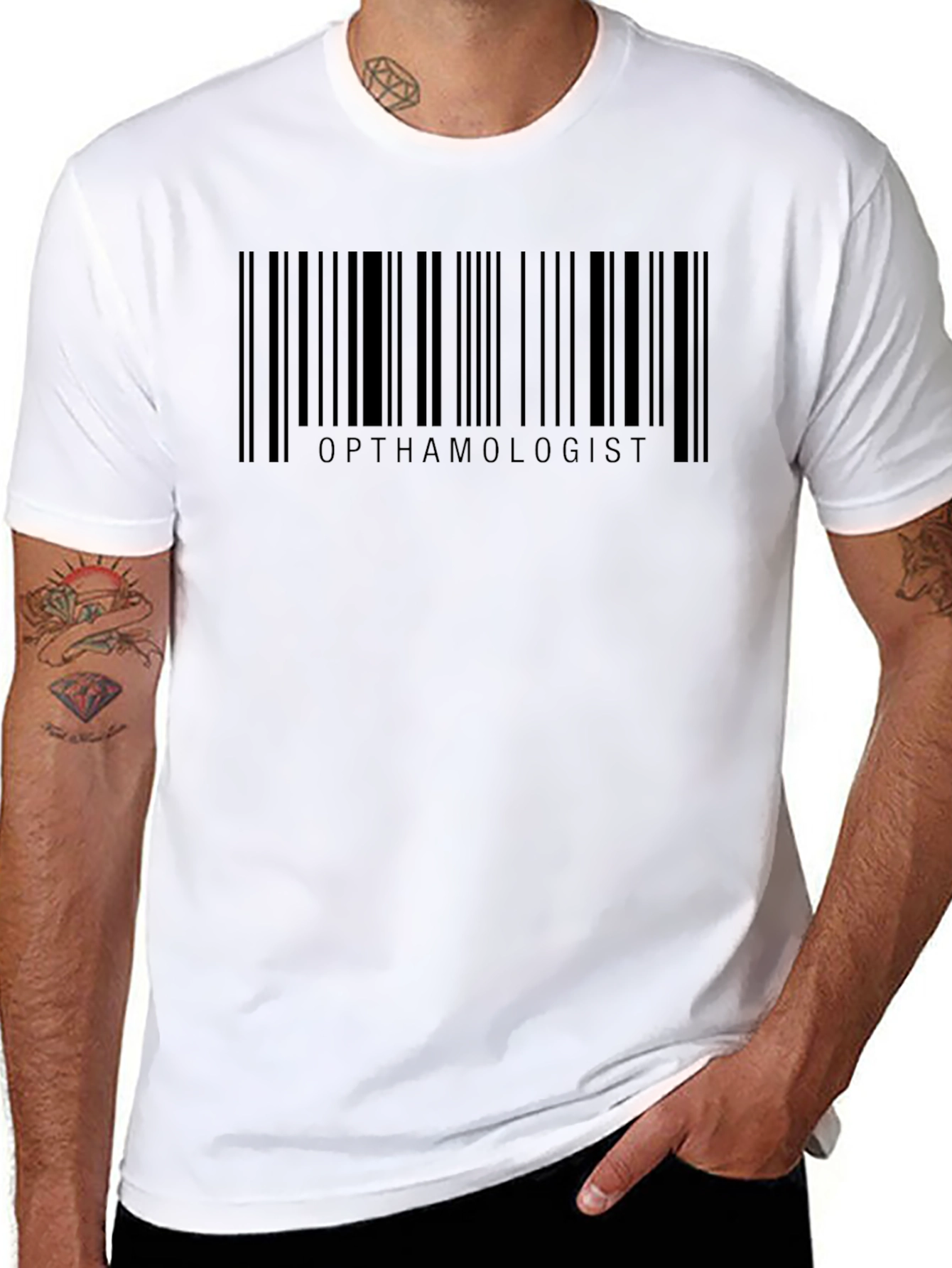 Ophthalmologist Barcode T-Shirt - Black