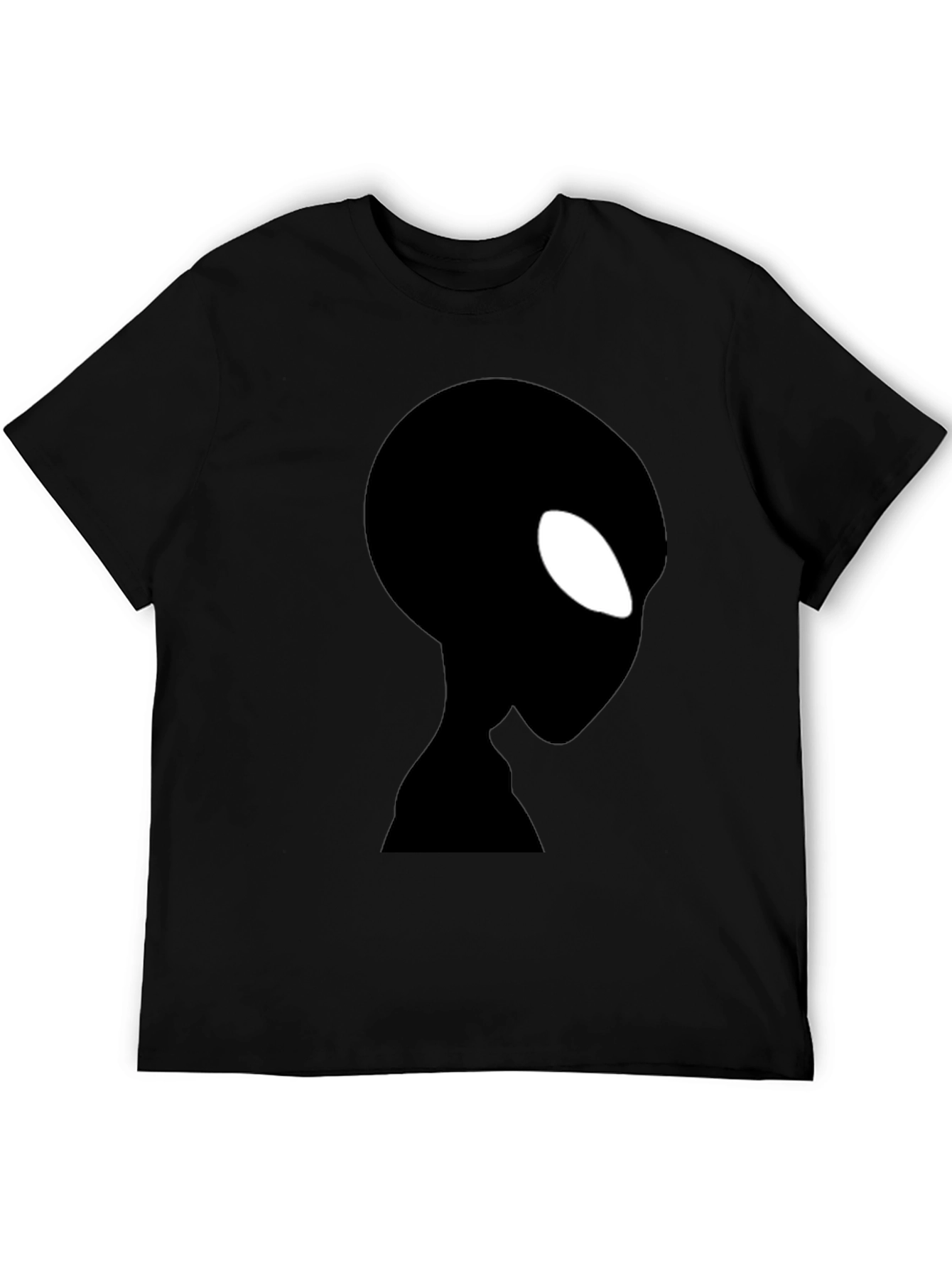 Alien Silhouette Graphic Black T-Shirt