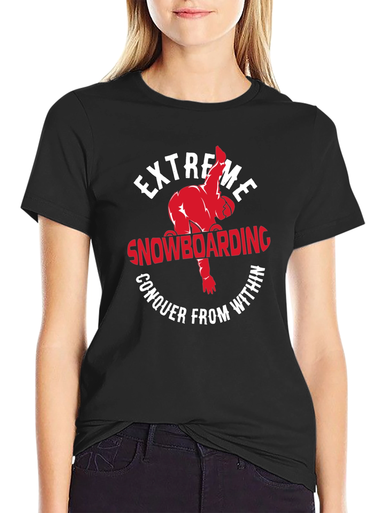 Extreme Snowboarding Graphic Print T-Shirt