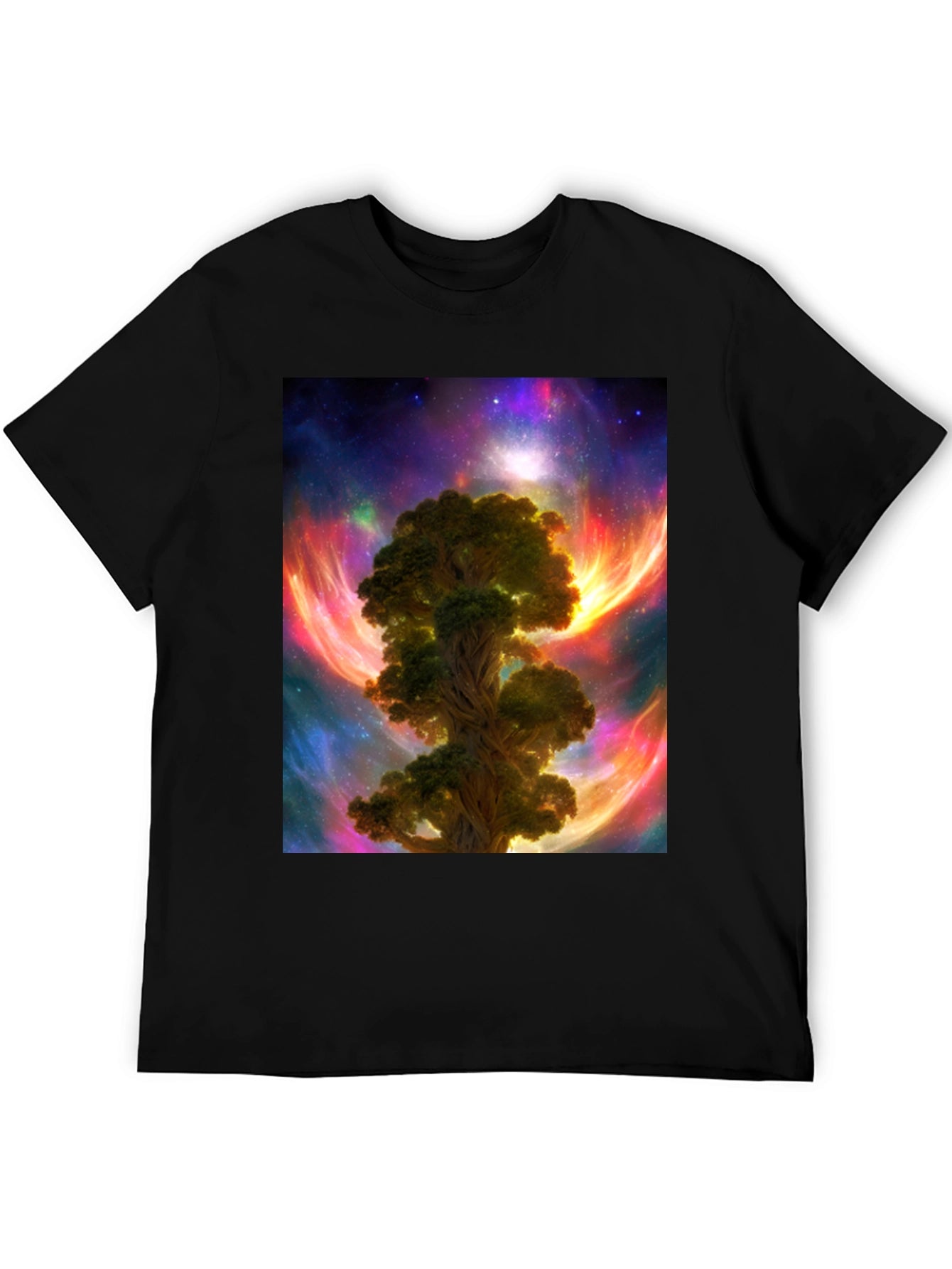 Cosmic Tree Graphic T-Shirt - Mens Black Tee