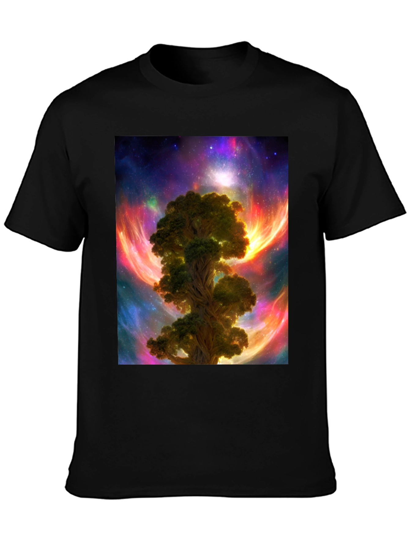 Cosmic Tree Graphic T-Shirt - Mens Black Tee