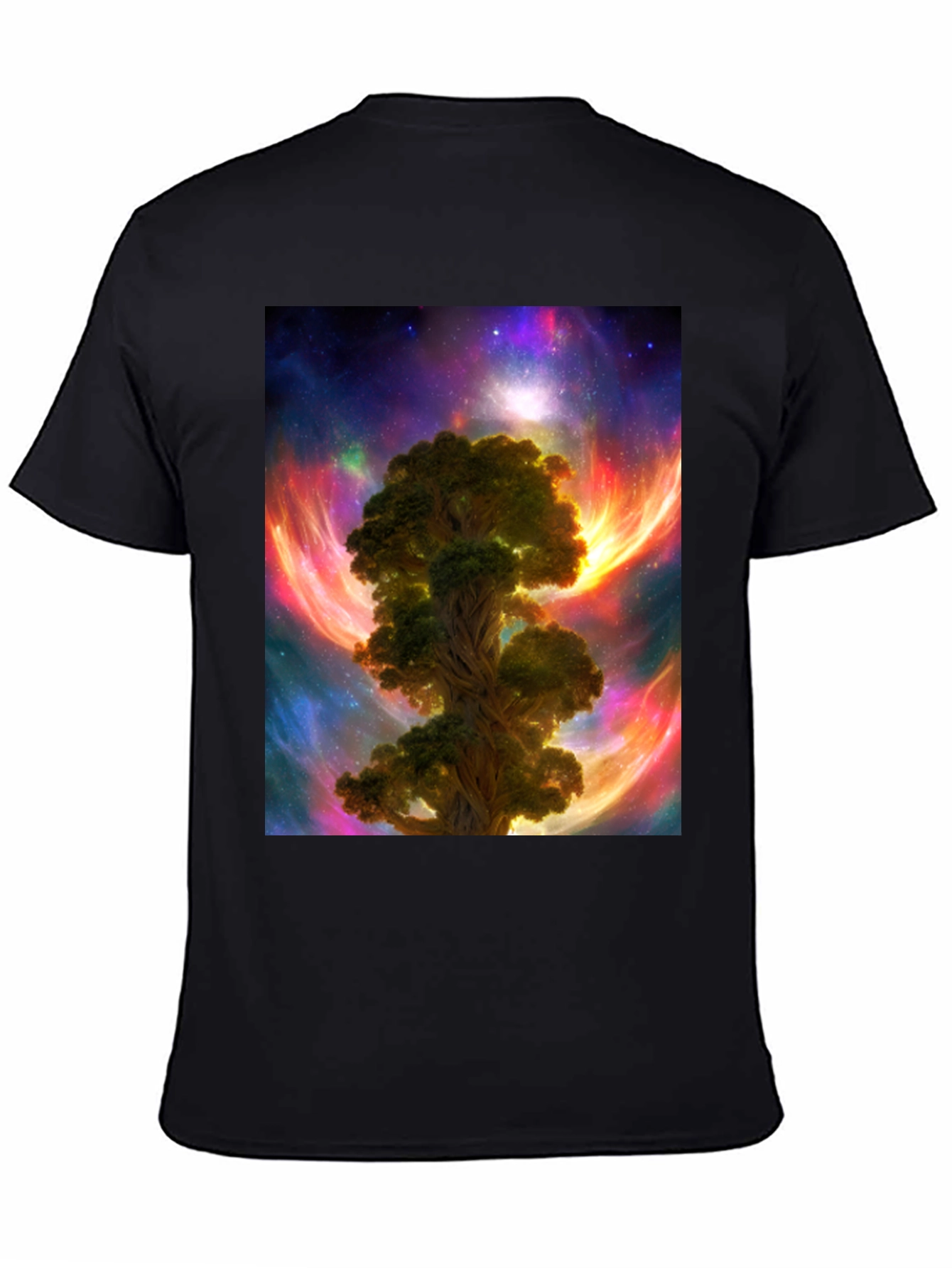 Cosmic Tree Graphic T-Shirt - Mens Black Tee