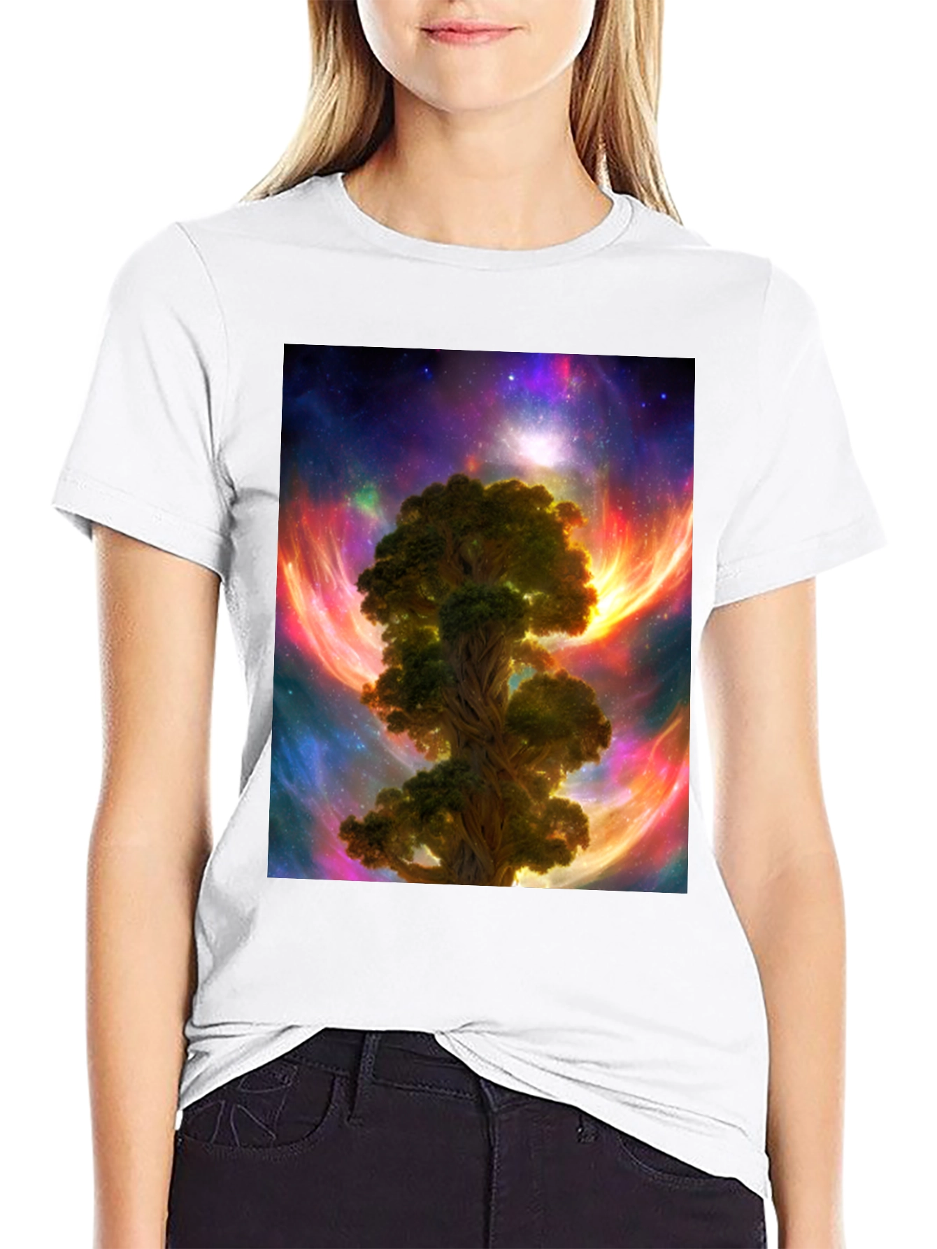 Cosmic Tree Graphic T-Shirt - Mens Black Tee