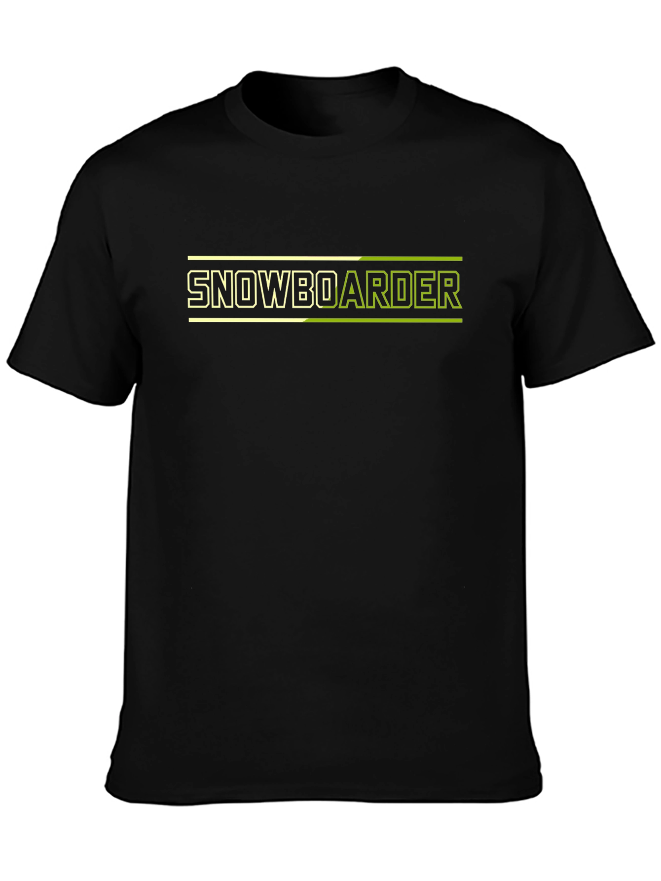 Snowboarder Graphic Tee - Black Cotton Blend T-Shirt