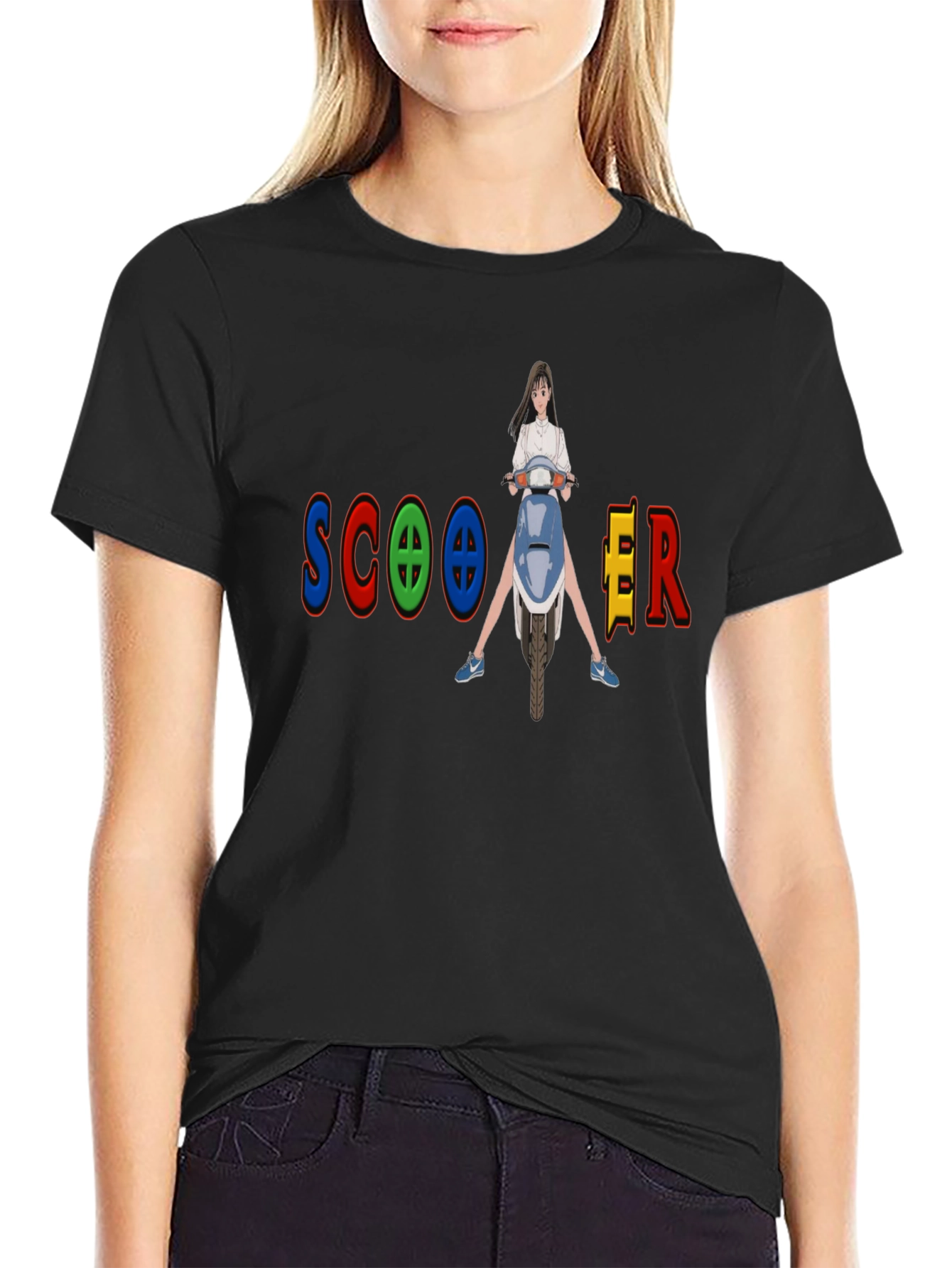 Scooter Girl Graphic Tee - Fun and Unique Design