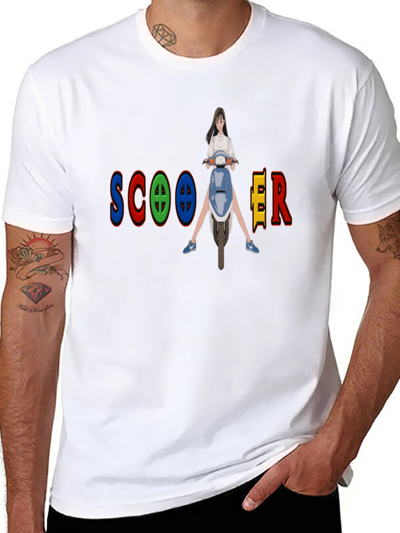 Scooter Girl Graphic Tee - Fun and Unique Design