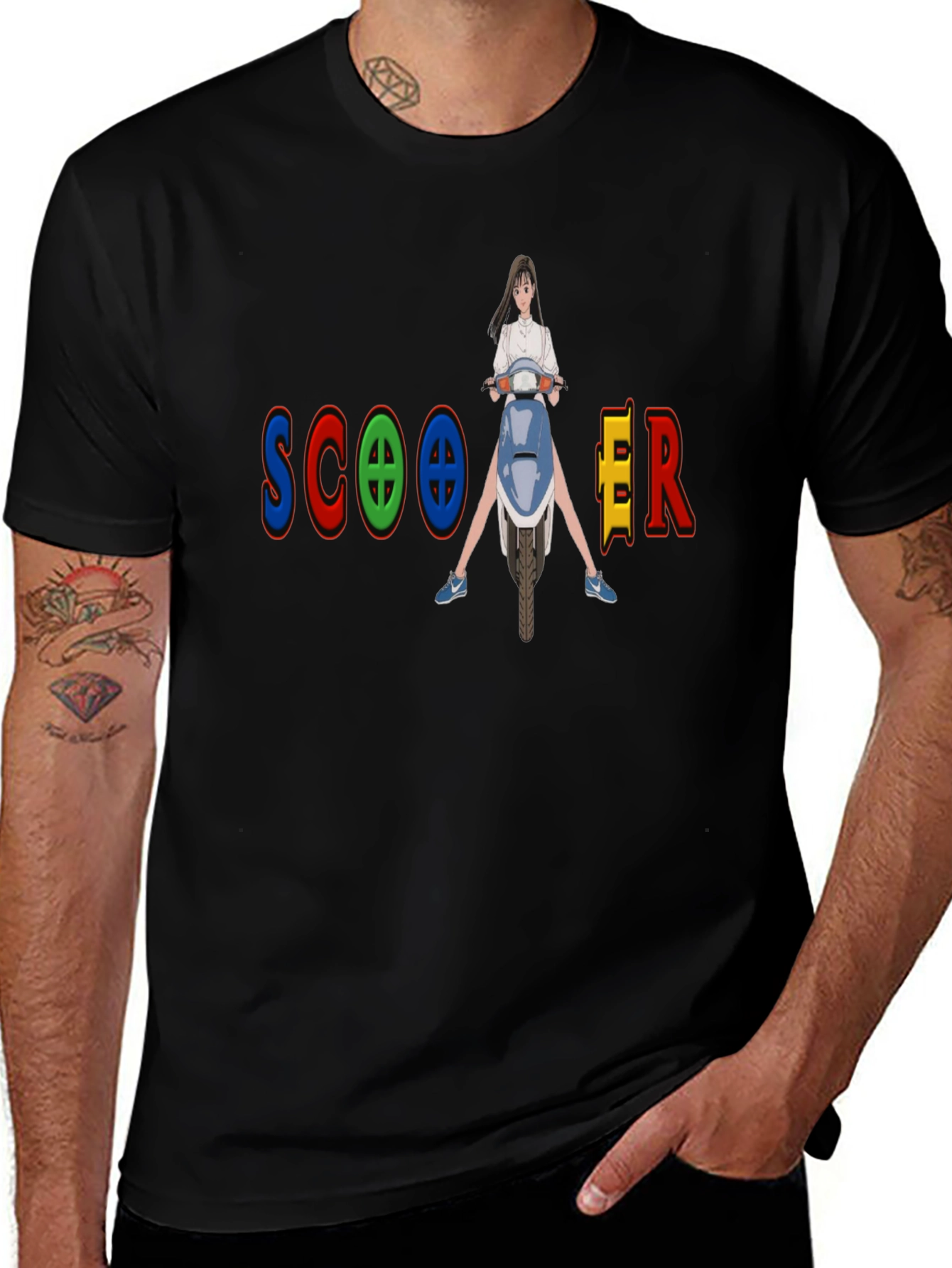 Scooter Girl Graphic Tee - Fun and Unique Design