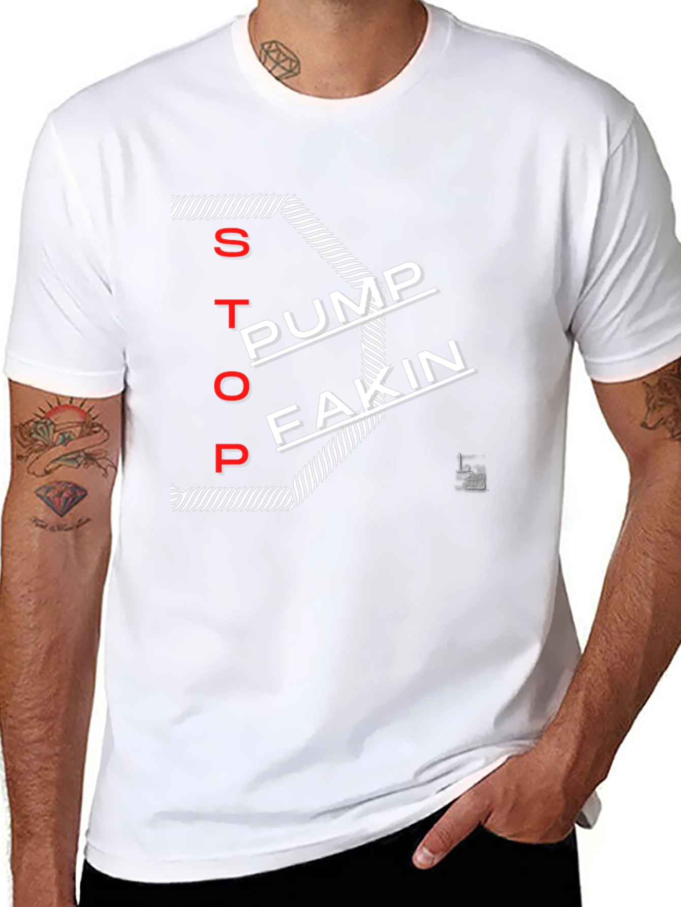 Stop Pump Fakin Black Graphic T-Shirt