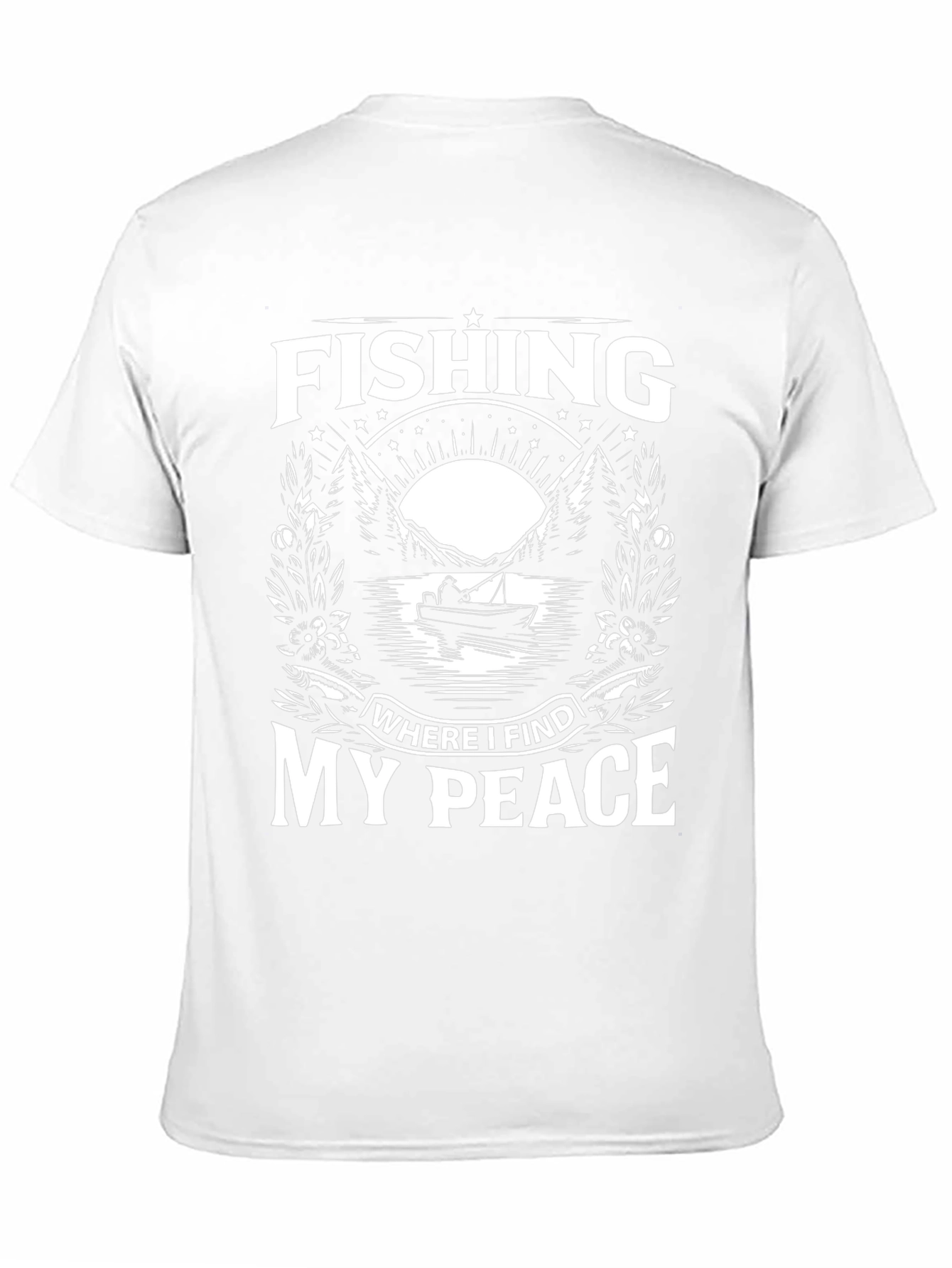 Fishing Where I Find My Peace Black Graphic Tee