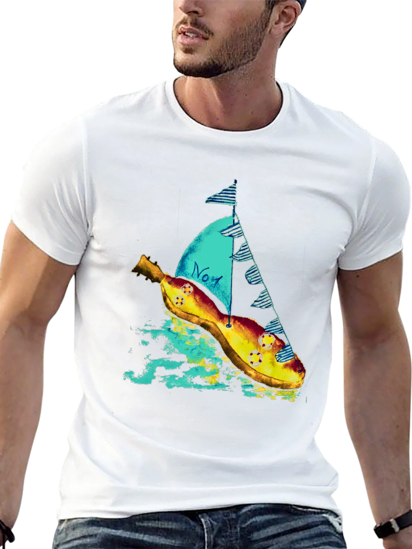 Banana Sailboat Graphic Tee - Quirky Style