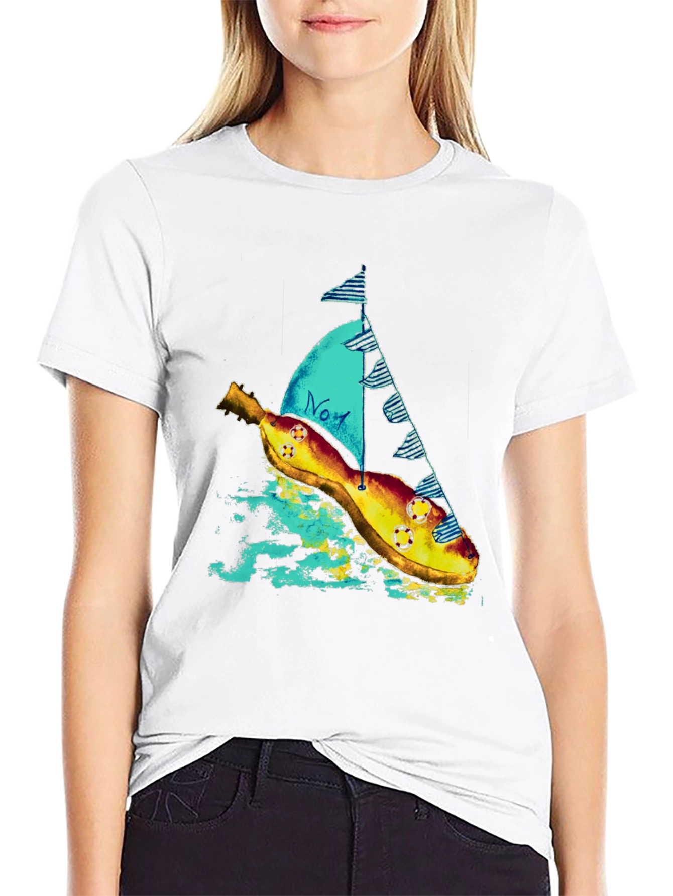 Banana Sailboat Graphic Tee - Quirky Style