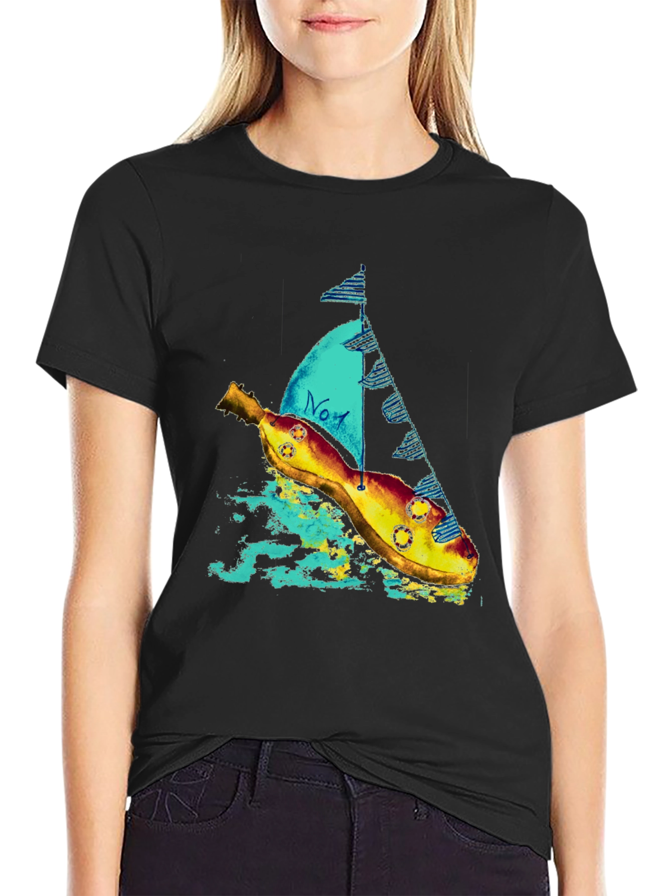 Banana Sailboat Graphic Tee - Quirky Style