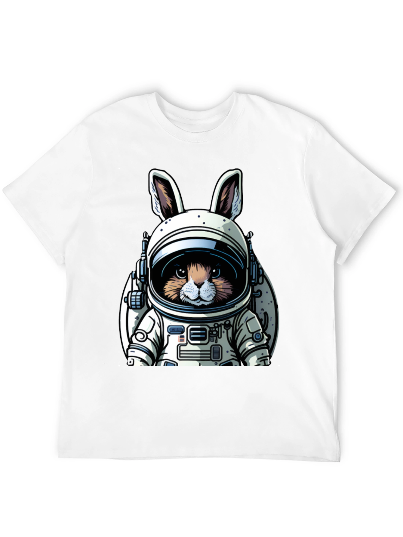 Astronaut Bunny Black T-Shirt